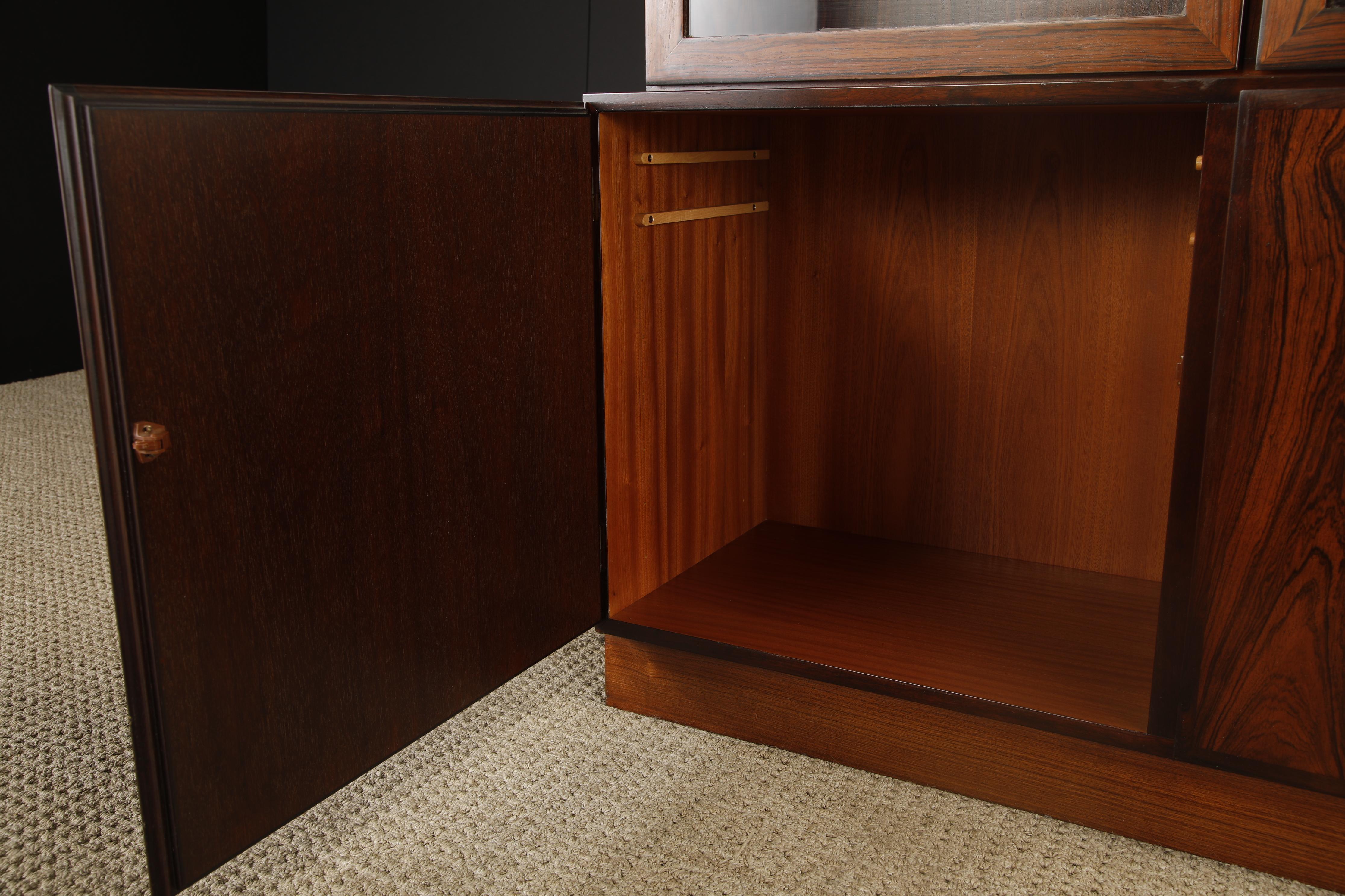 Rosewood Display Cabinet by Gunni Omann for Omann Jun Møbelfabrik 1960s, Signed For Sale 7