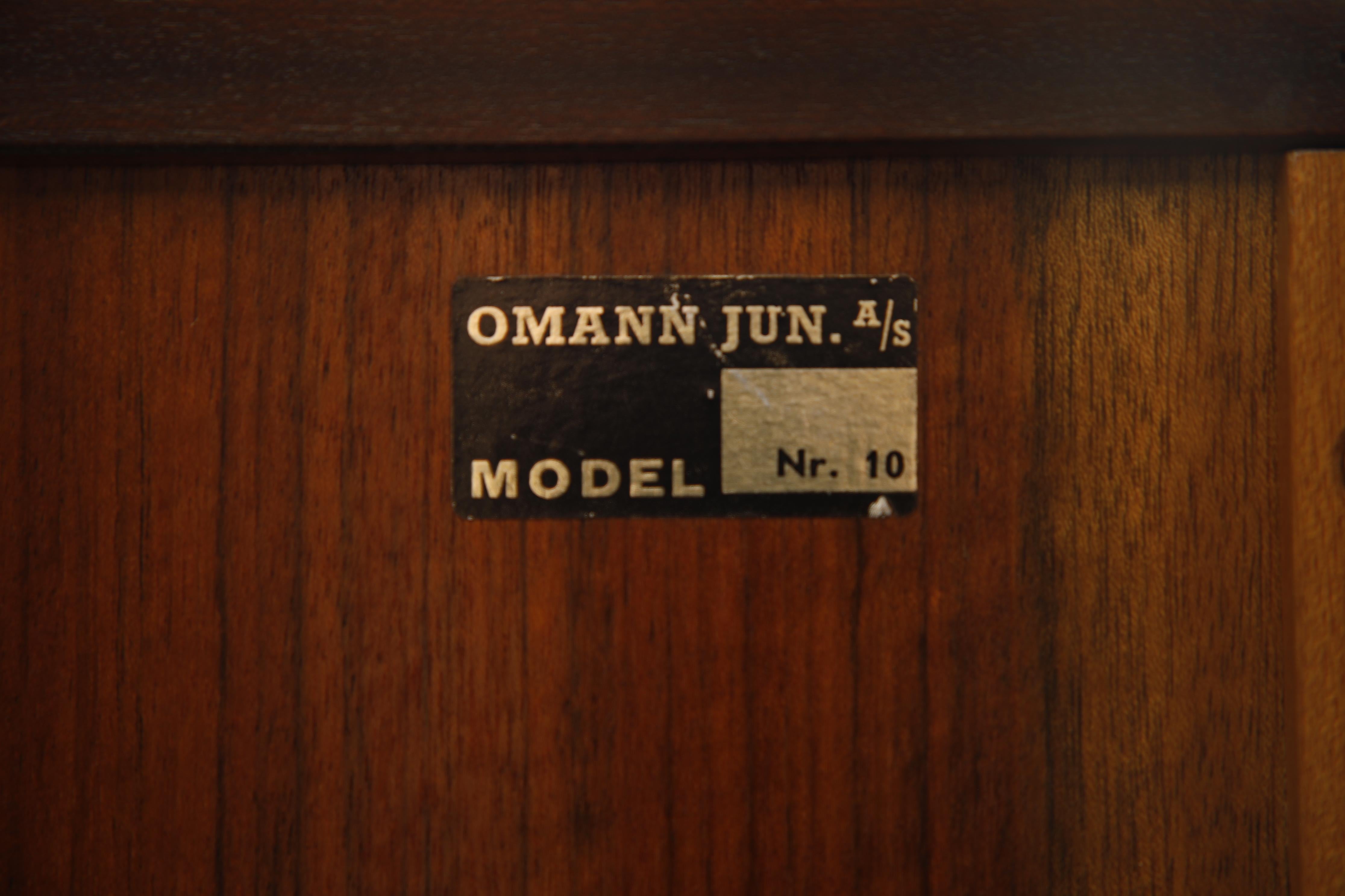 Rosewood Display Cabinet by Gunni Omann for Omann Jun Møbelfabrik 1960s, Signed For Sale 14