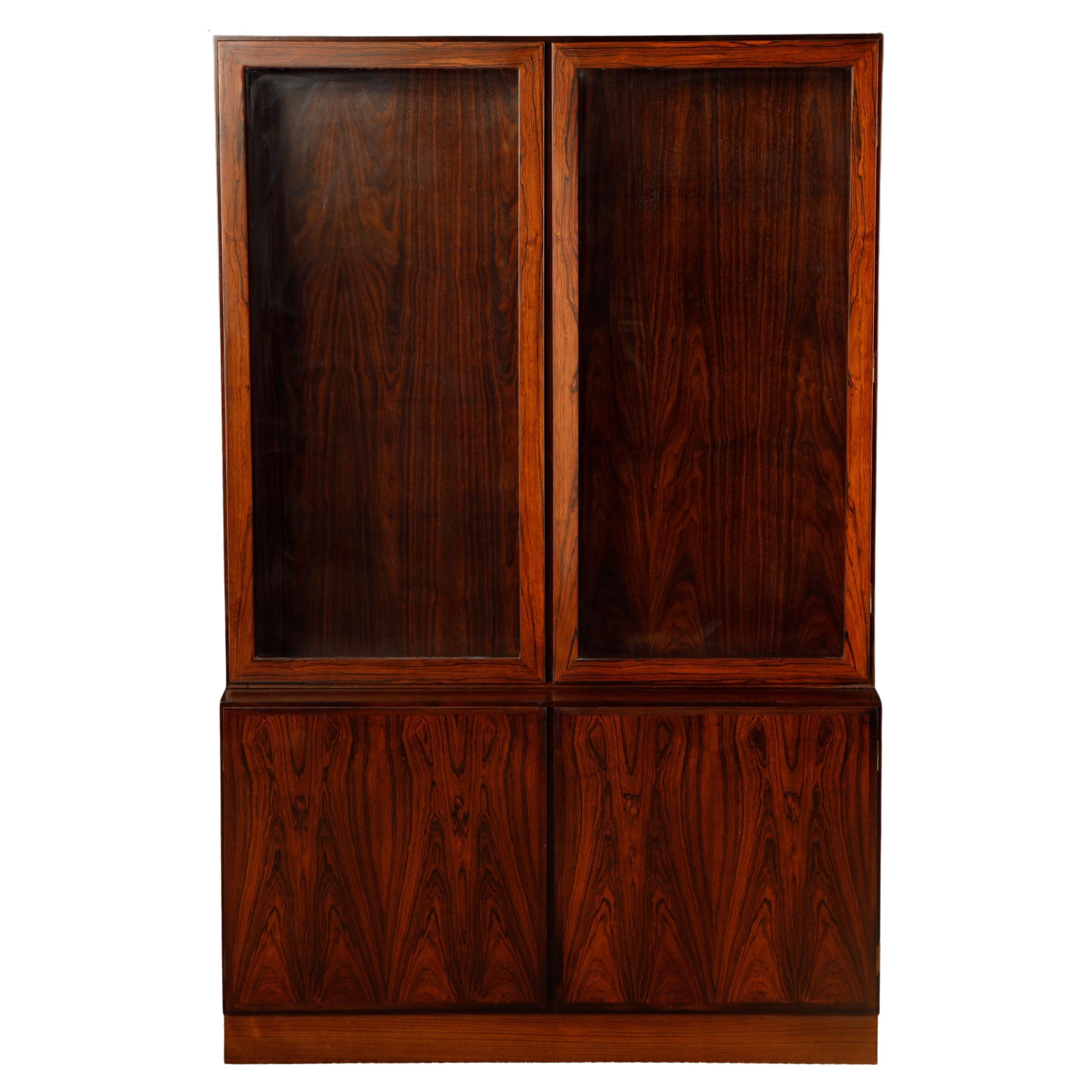 Rosewood Display Cabinet by Gunni Omann for Omann Jun Møbelfabrik 1960s, Signed For Sale