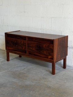 Rosewood Dresser Chest of Drawers Low Unit AB Glas & Trä Hovmantorp Sweden 1960s