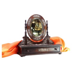 Rosewood dressing table with silver trims, tilting mirror 
lined drawer