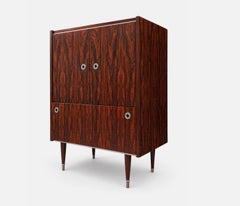 Rosewood Drinks Cabinet / Cocktail Bar 1960s–1970s Vintage Mid-Century