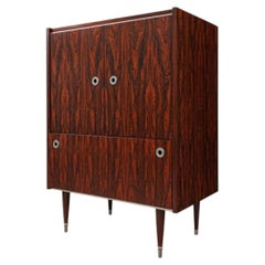 Rosewood Drinks Cabinet / Cocktail Bar 1960s–1970s Vintage Mid-Century