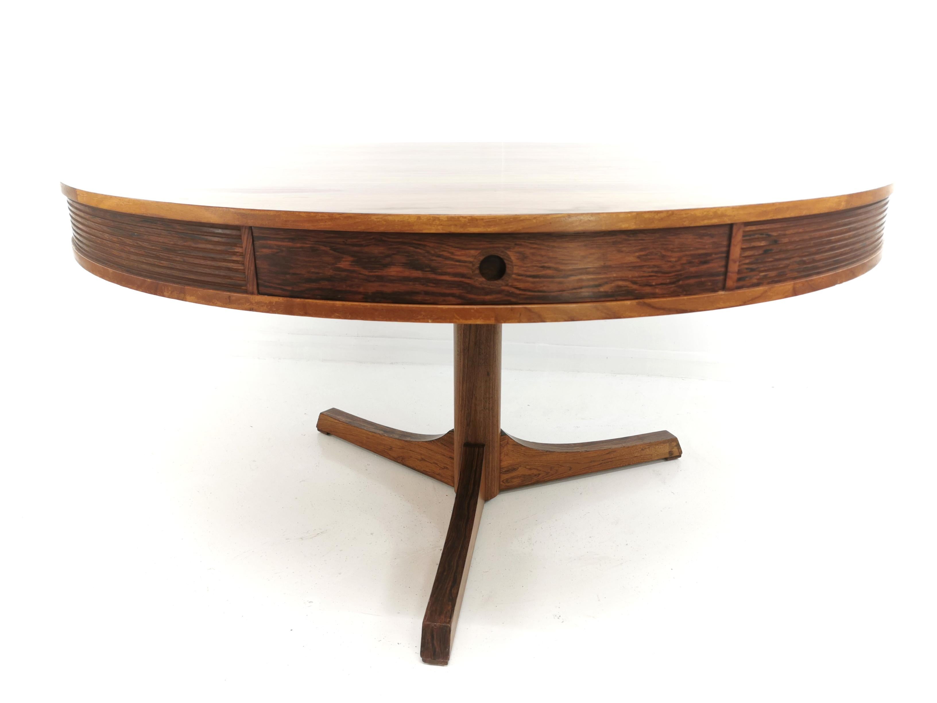 20th Century Rosewood Drum Dining Table by Robert Heritage for Archie Shine, 1960s