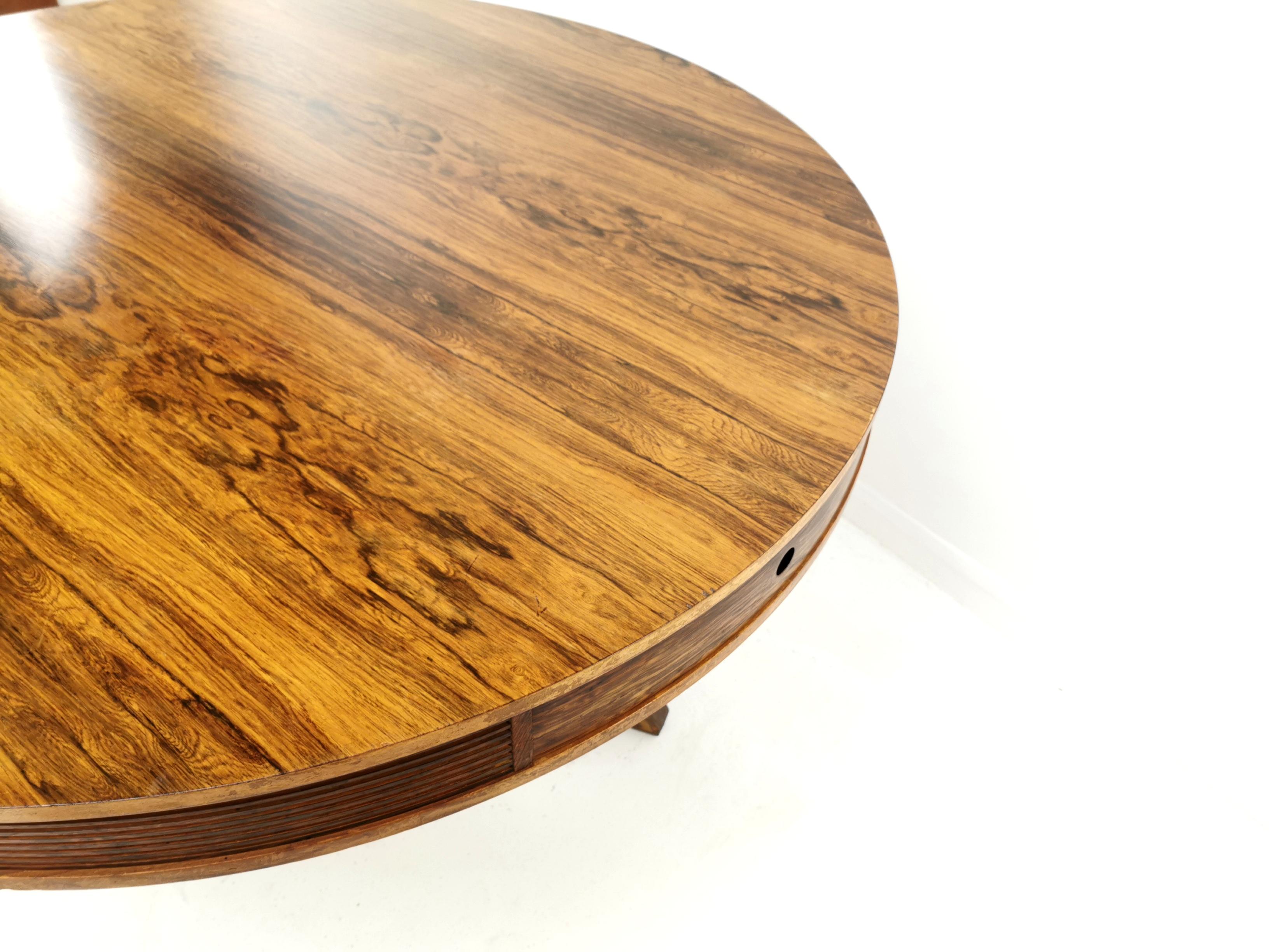 Rosewood Drum Dining Table by Robert Heritage for Archie Shine, 1960s 1