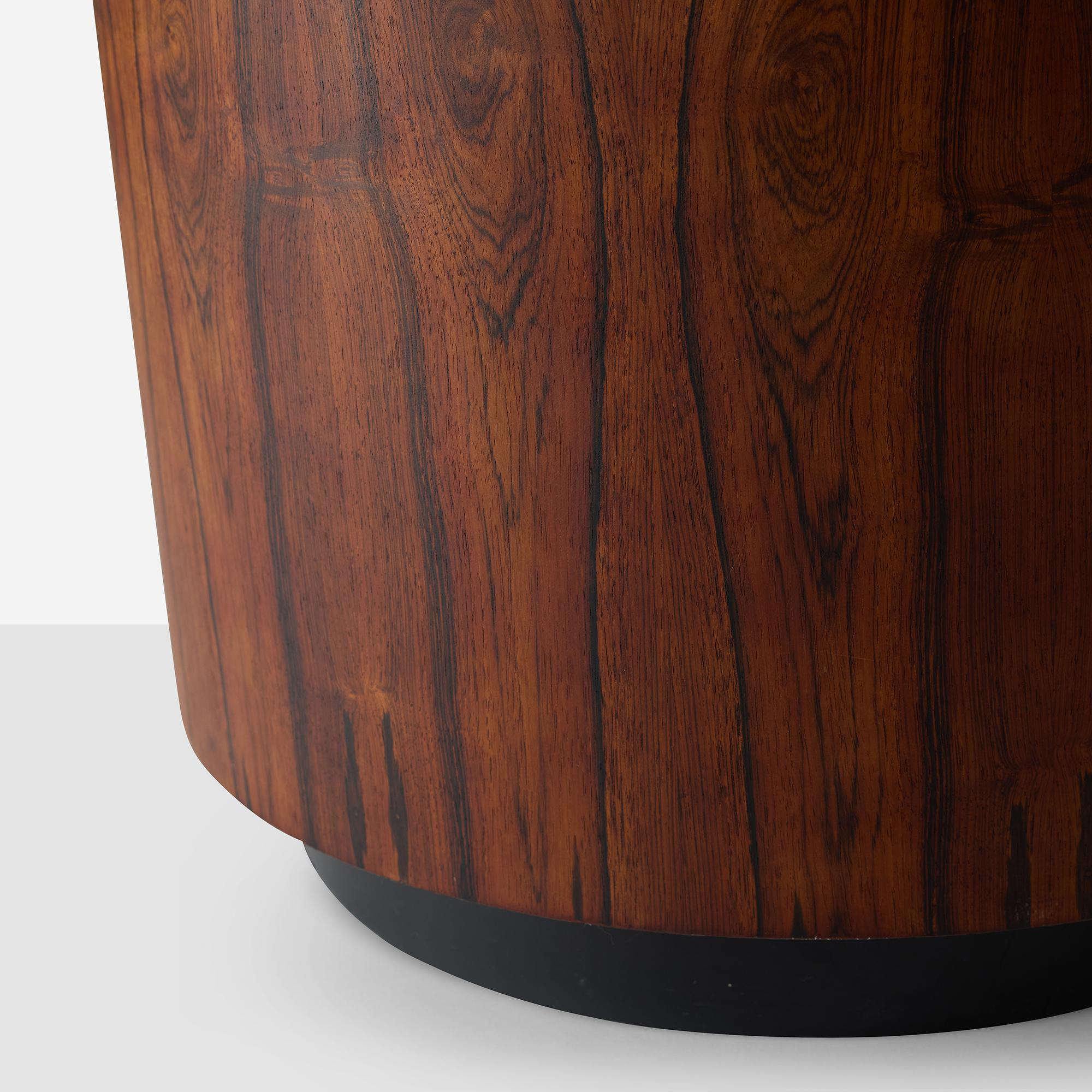 Milieu du XXe siècle Rosewood Drum Side Table by Harvey Probber en vente