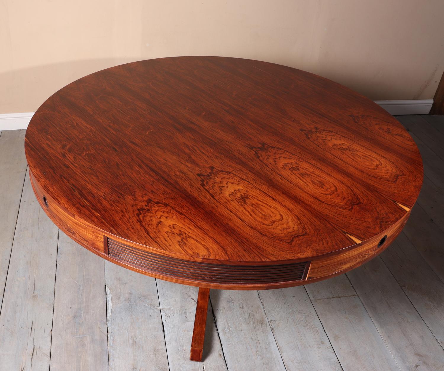Mid-Century Modern Rosewood Drum Table by Robert Heritage for Archie Shine, circa 1957