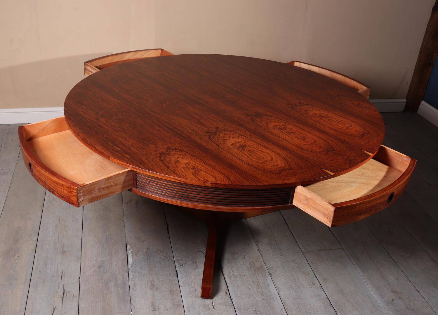 Rosewood Drum Table by Robert Heritage for Archie Shine, circa 1957 In Excellent Condition In Paddock Wood, Kent