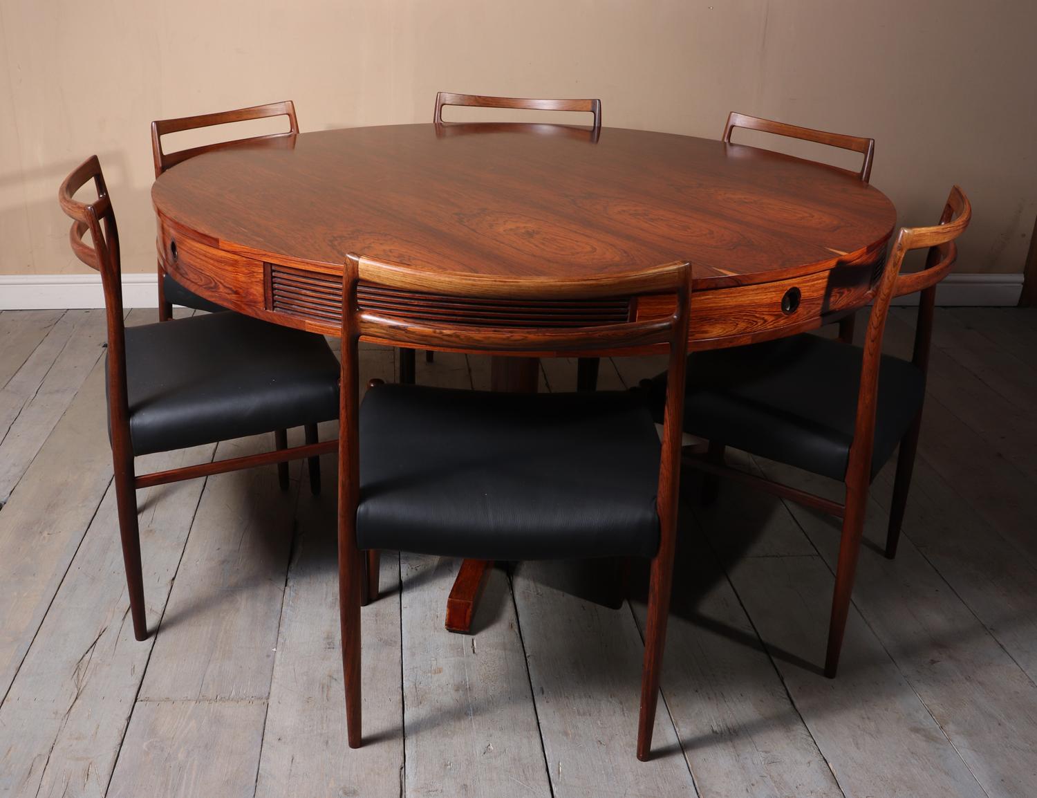 Wood Rosewood Drum Table by Robert Heritage for Archie Shine, circa 1957