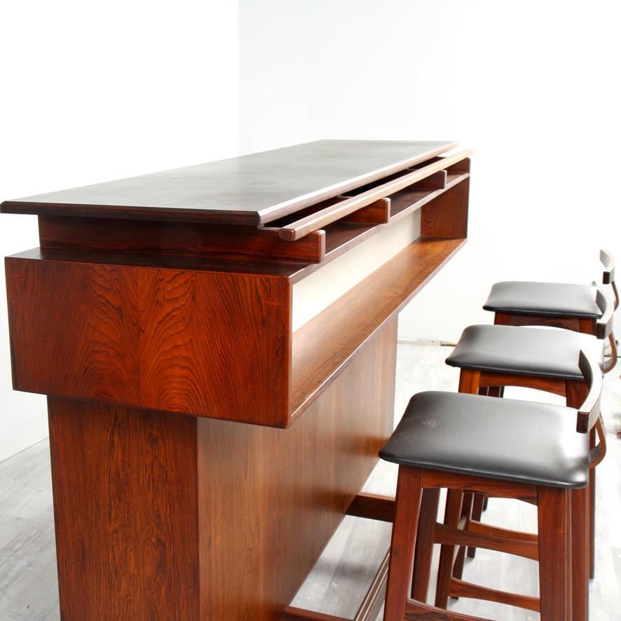 Mid-Century Modern Rosewood Dry Bar Set by Erik Buch for Dyrlund