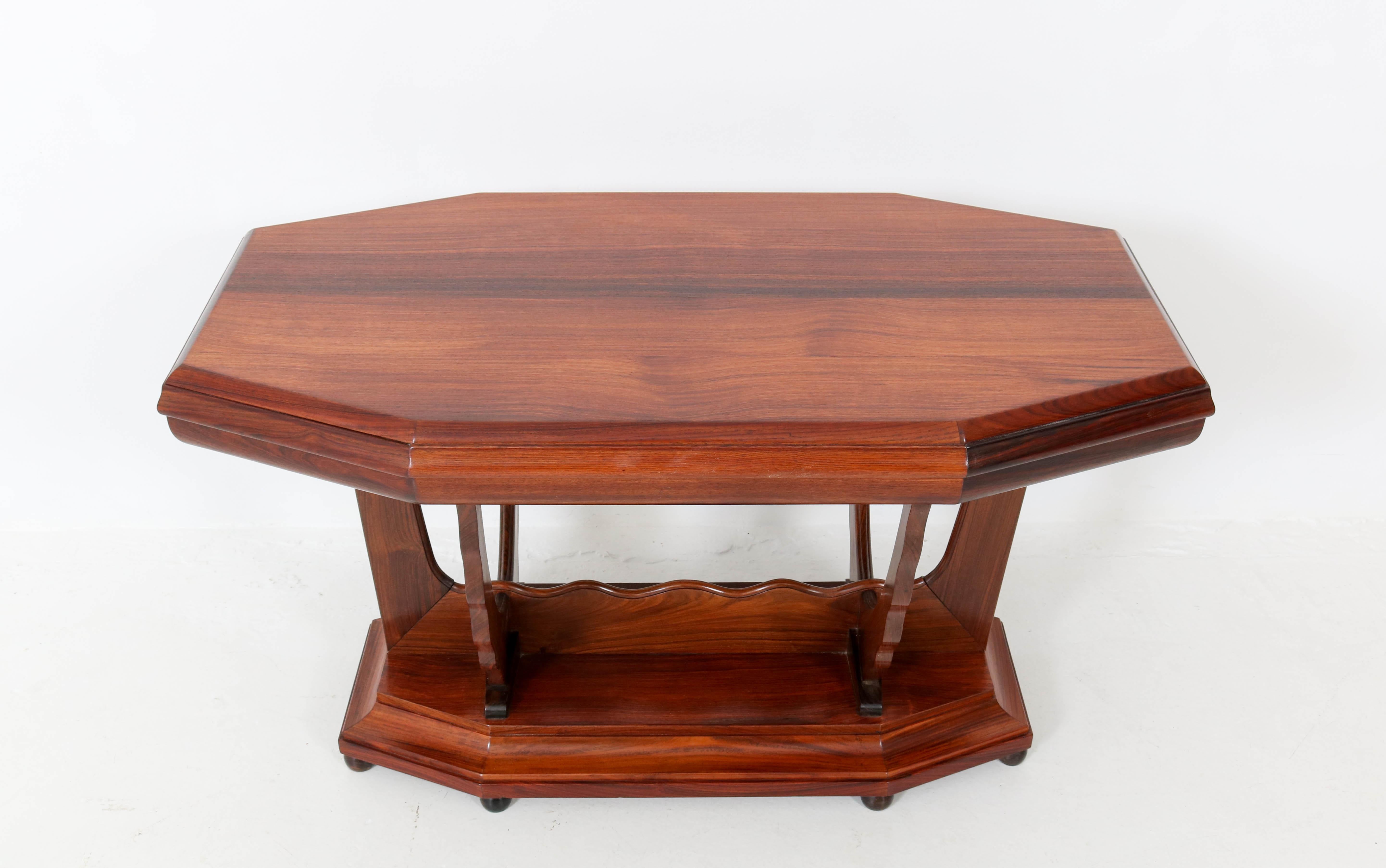 Rosewood Dutch Art Deco Amsterdam School Side Table by Max Coini, 1920s 2