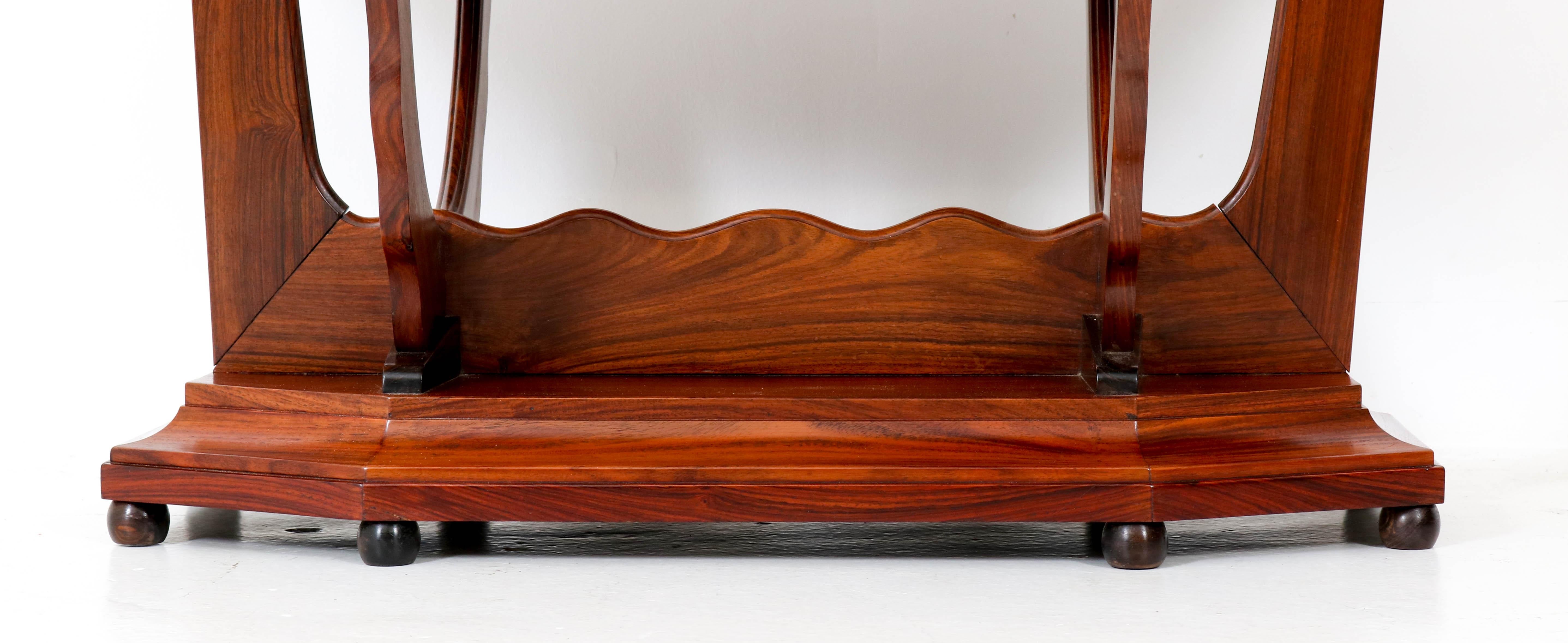 Rosewood Dutch Art Deco Amsterdam School Side Table by Max Coini, 1920s 4
