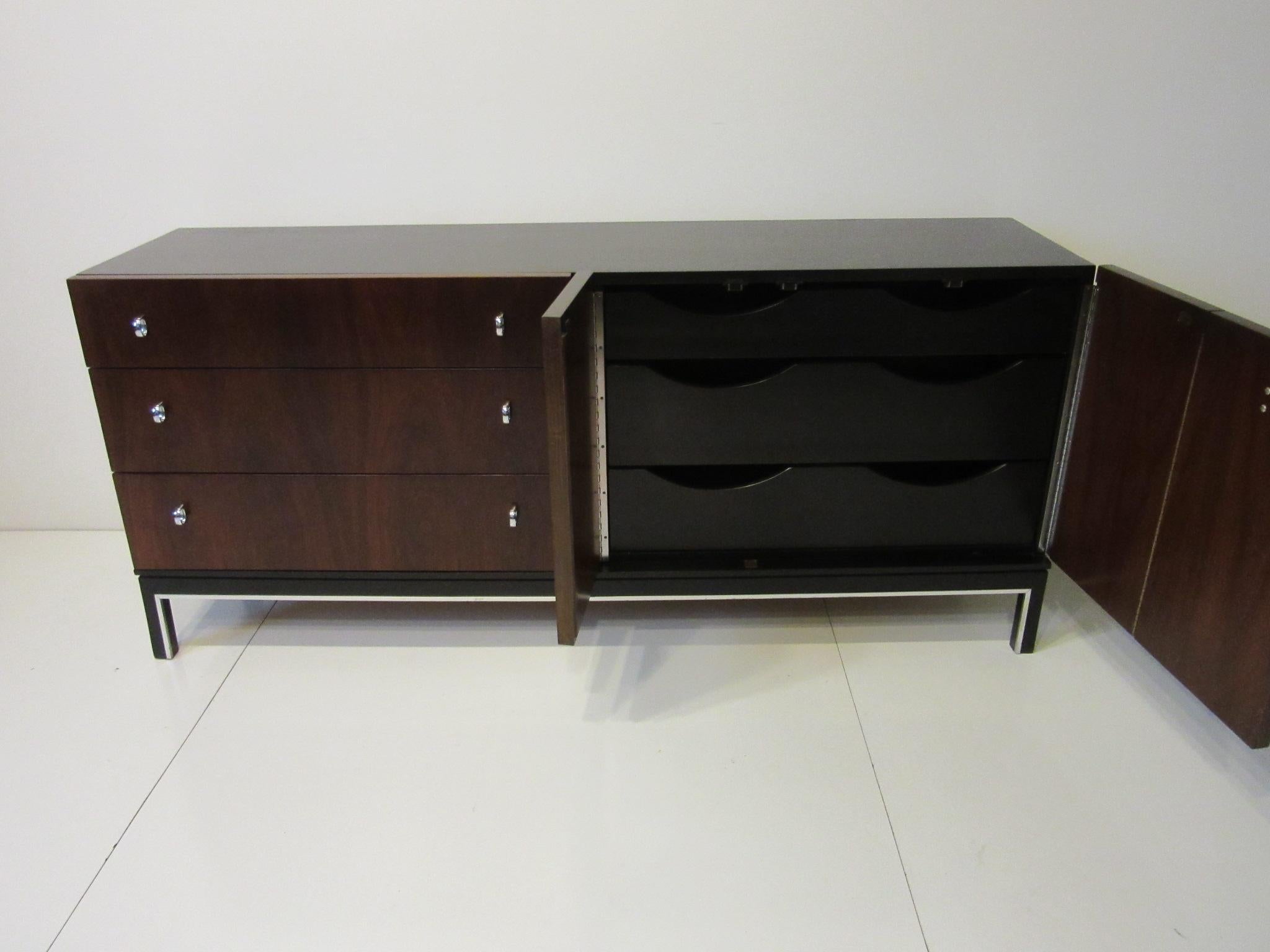 Wood Rosewood Ebony Dresser / Credenza by American of Martinsville