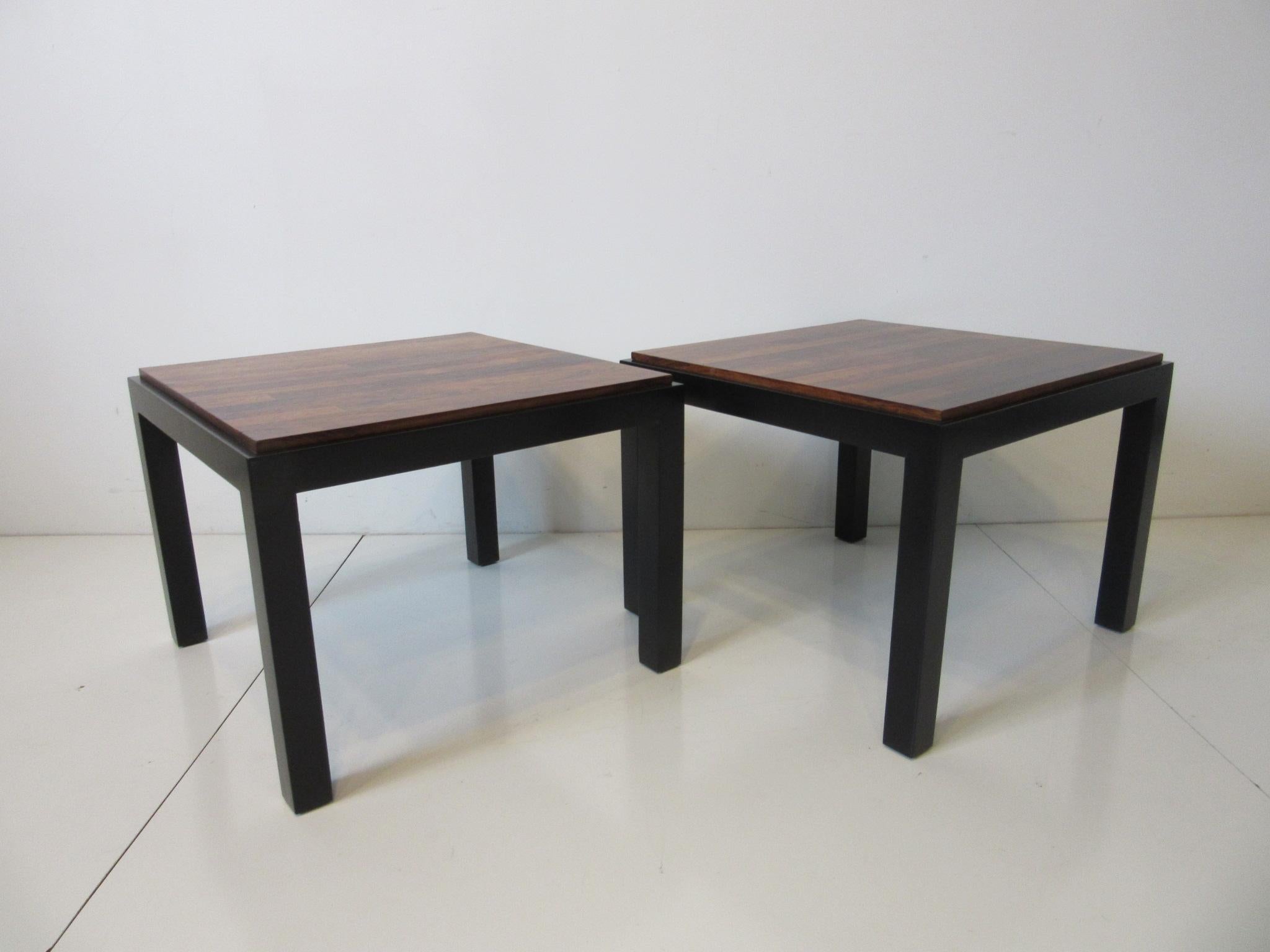 Rosewood / Ebony Parson Side Tables in the Style of Milo Baughman 4