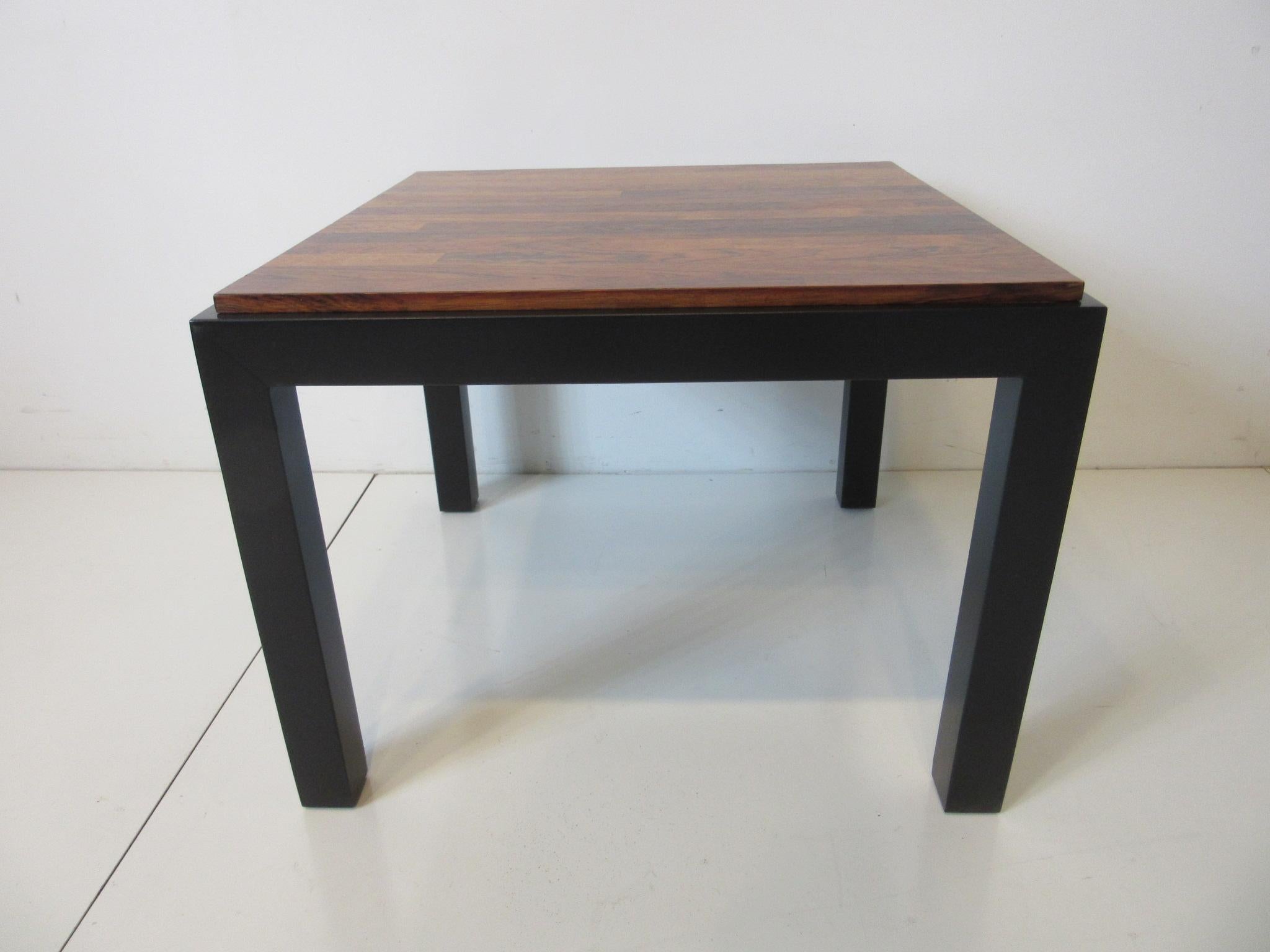 Modern Rosewood / Ebony Parson Side Tables in the Style of Milo Baughman