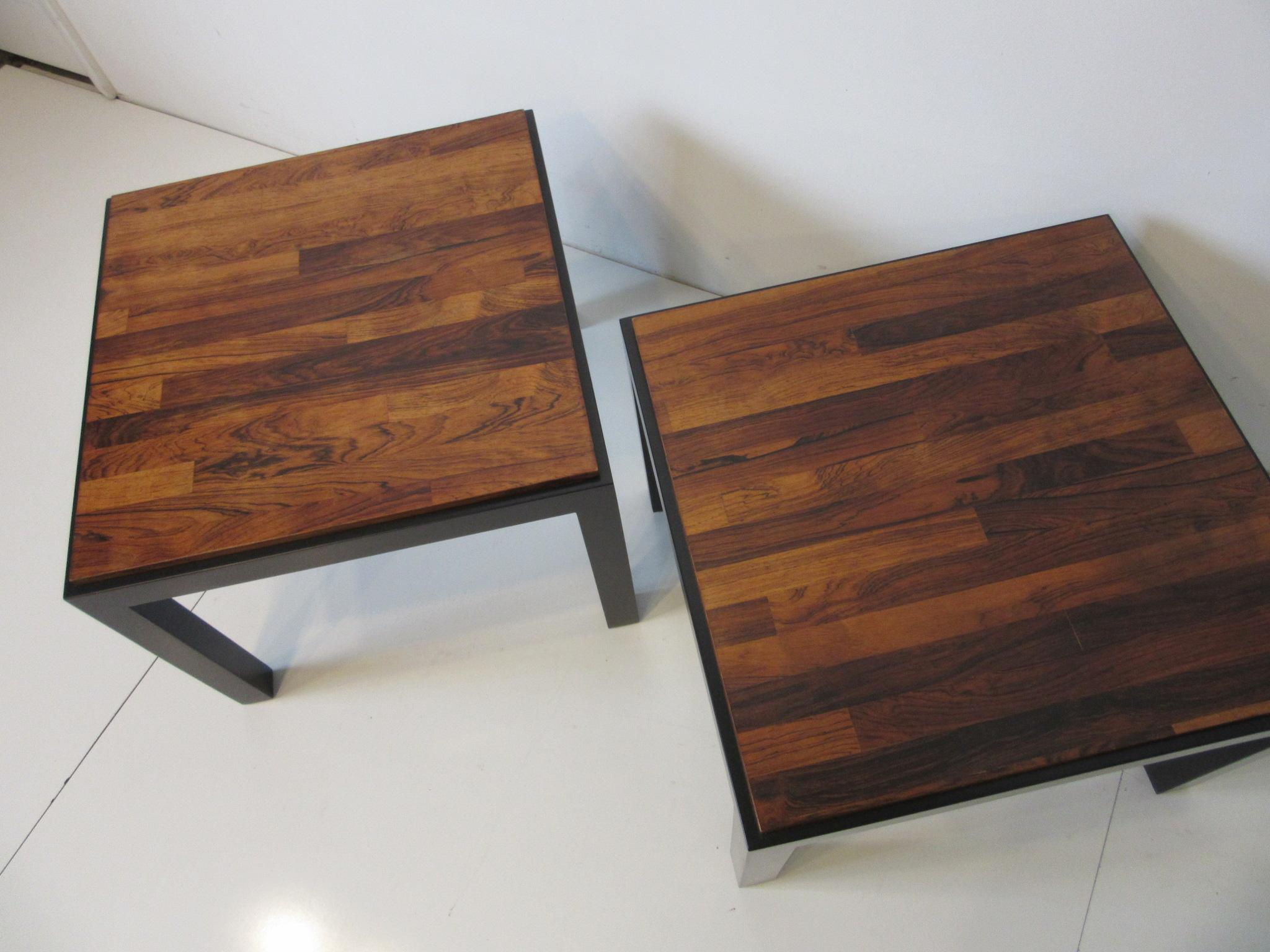Rosewood / Ebony Parson Side Tables in the Style of Milo Baughman 2