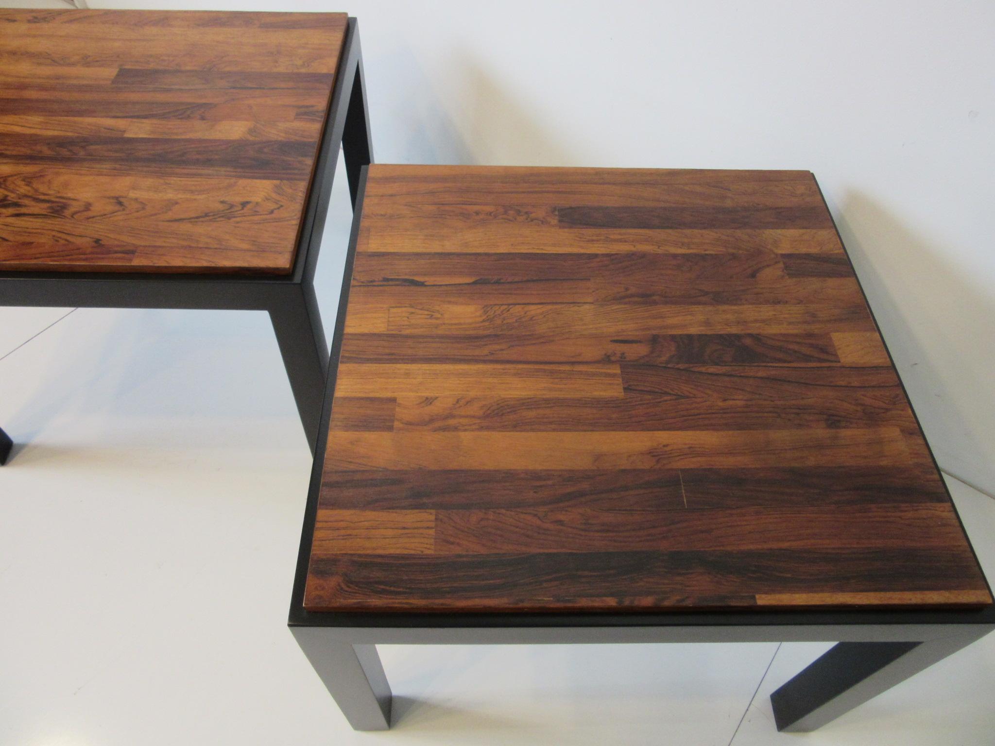 Rosewood / Ebony Parson Side Tables in the Style of Milo Baughman 3