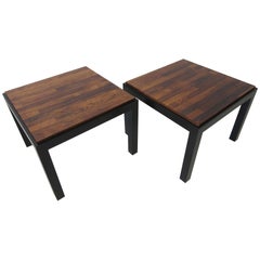 Rosewood / Ebony Parson Side Tables in the Style of Milo Baughman