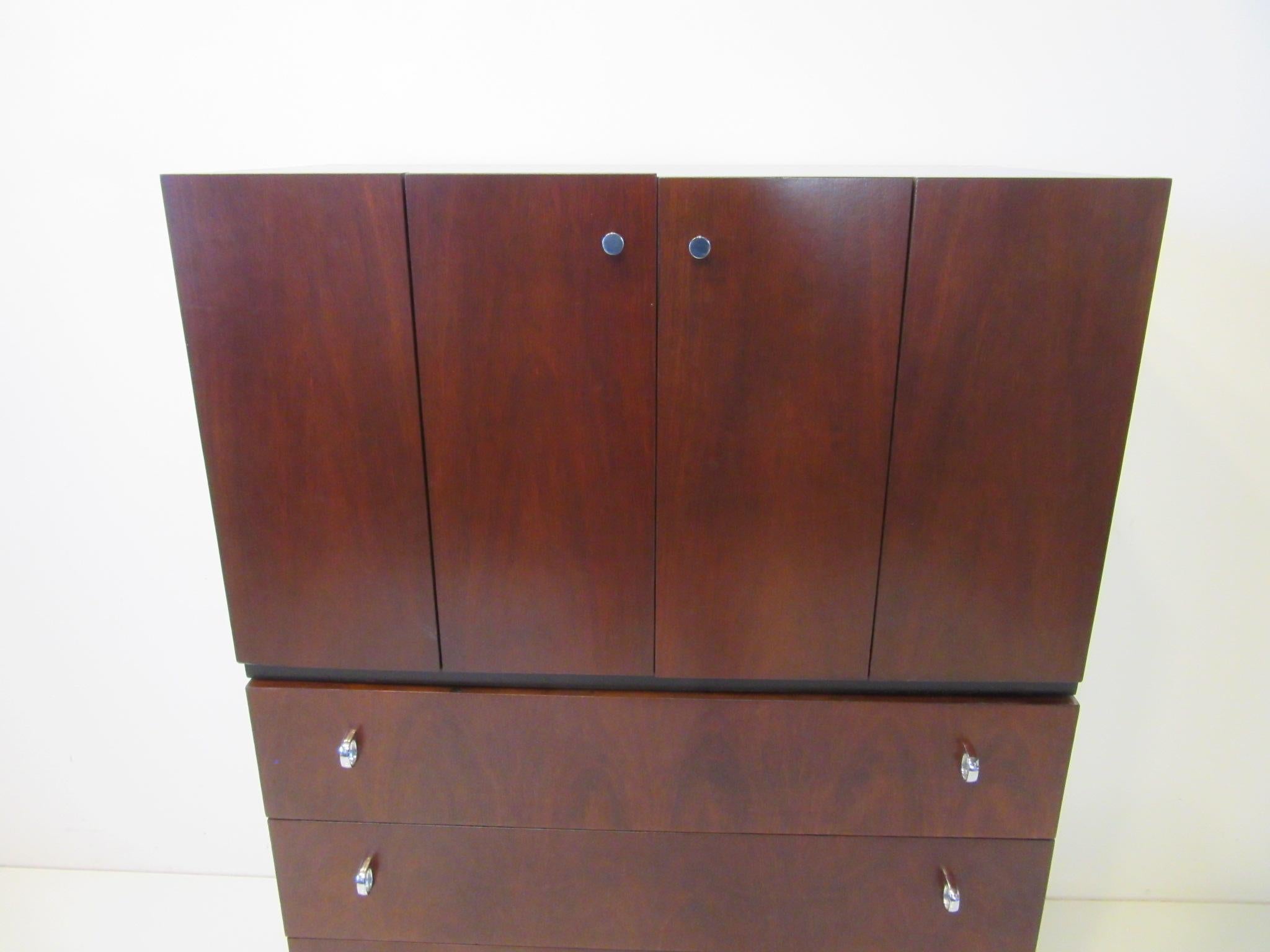 Rosewood Ebony Tall Dresser Chest for American of Martinsville 2