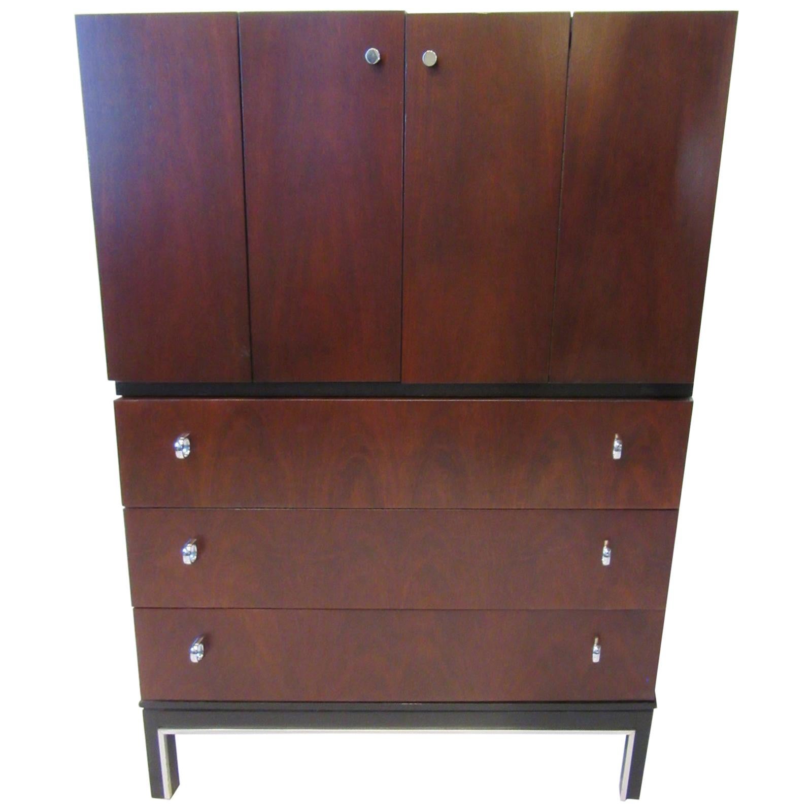 Rosewood Ebony Tall Dresser Chest for American of Martinsville