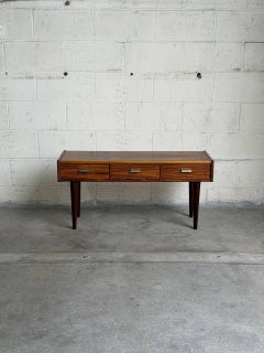 Rosewood Entry Table Small Three Drawer Denmark 1960s