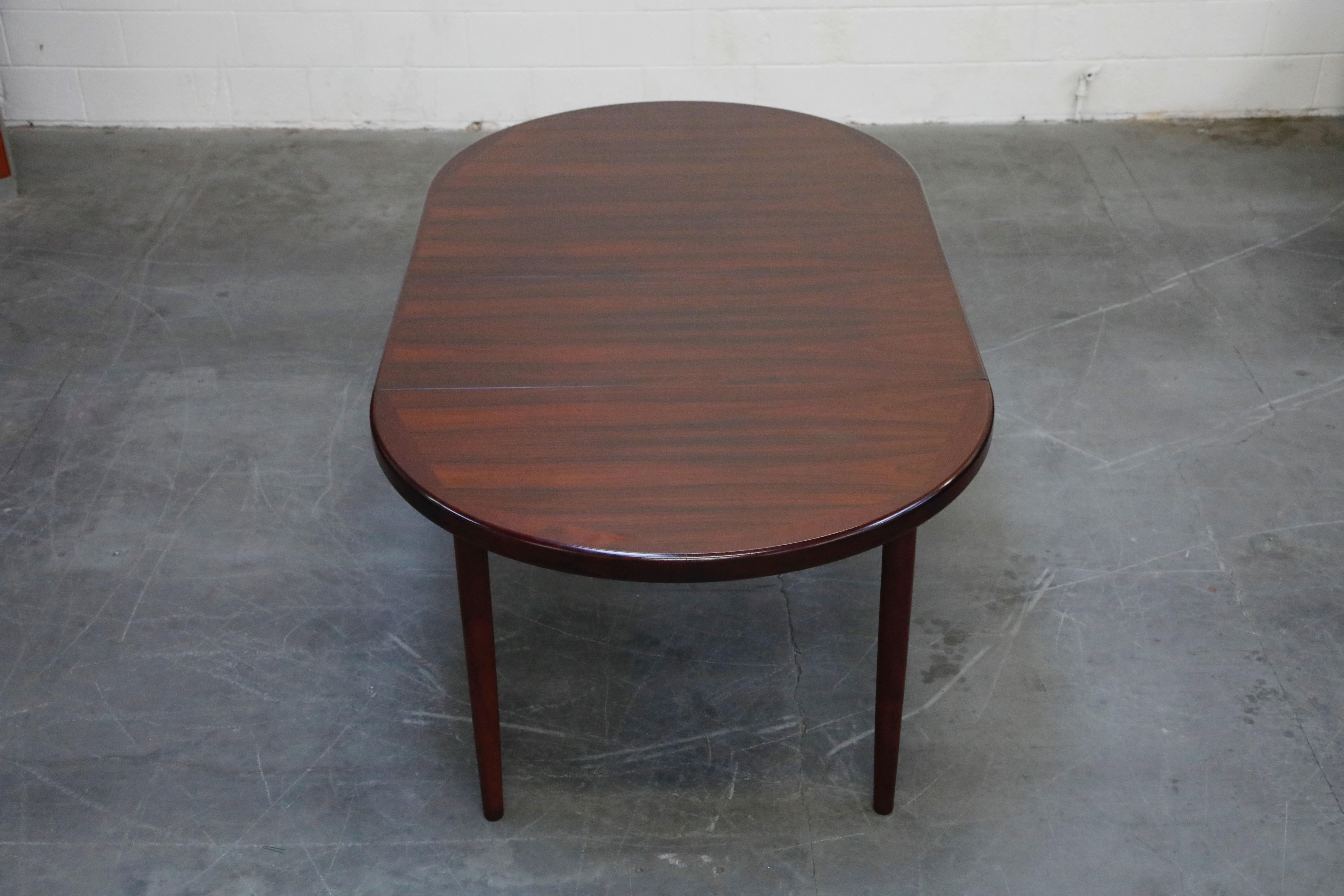 Rosewood Erik Buch Dining Set with Six Chairs and Expandable Table, Signed 1966 2