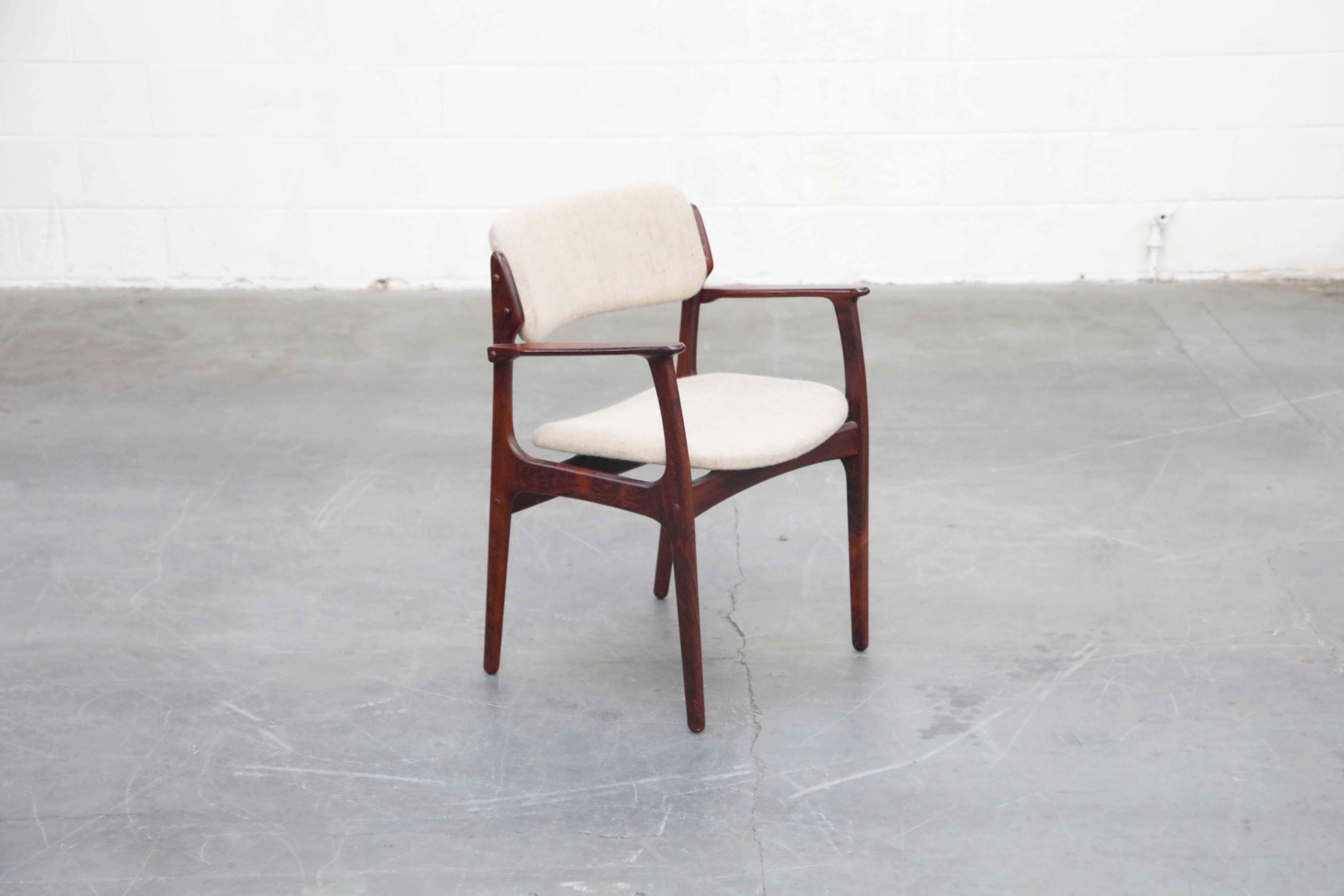 Rosewood Erik Buch Dining Set with Six Chairs and Expandable Table, Signed 1966 4