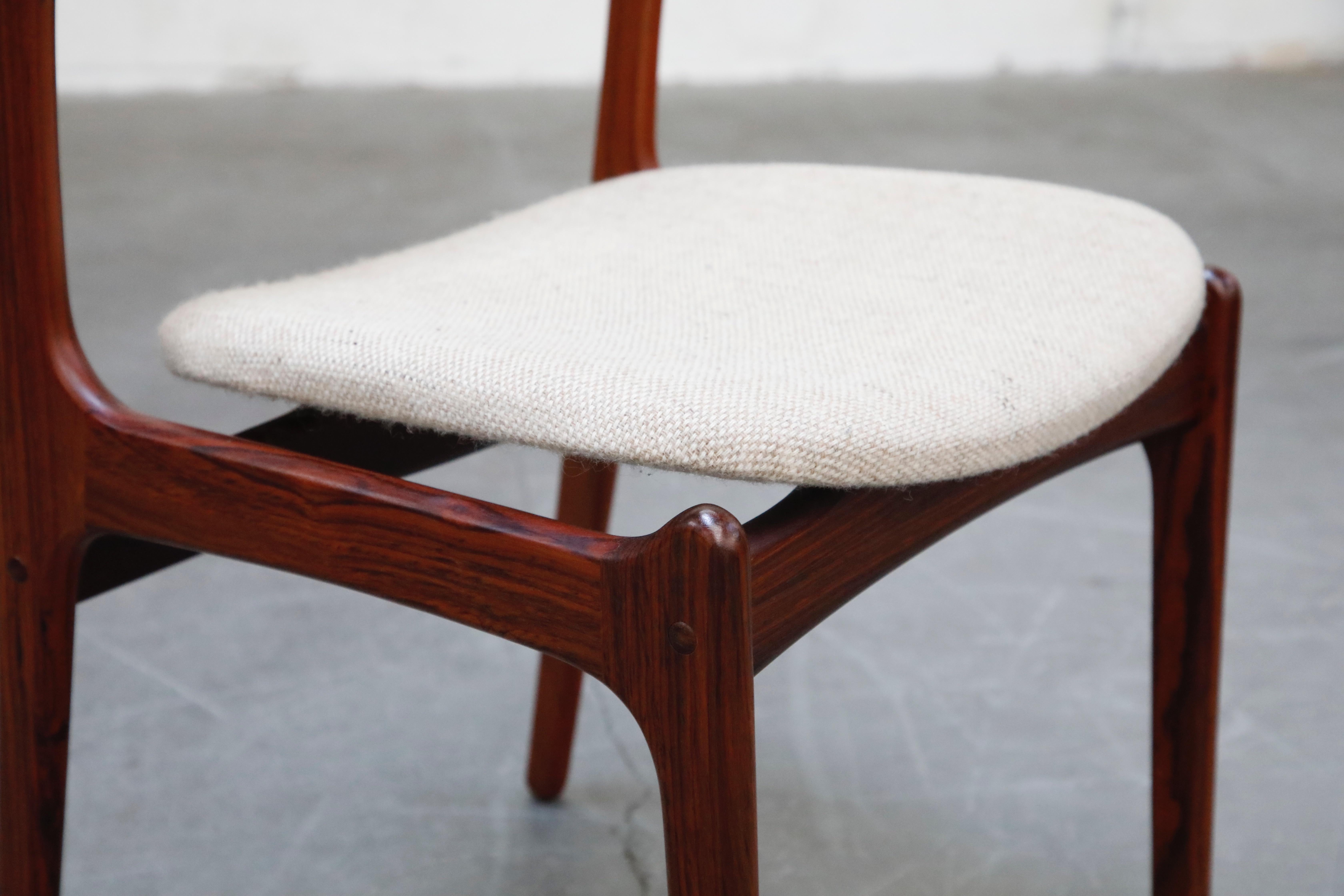 Rosewood Erik Buch Dining Set with Six Chairs and Expandable Table, Signed 1966 8