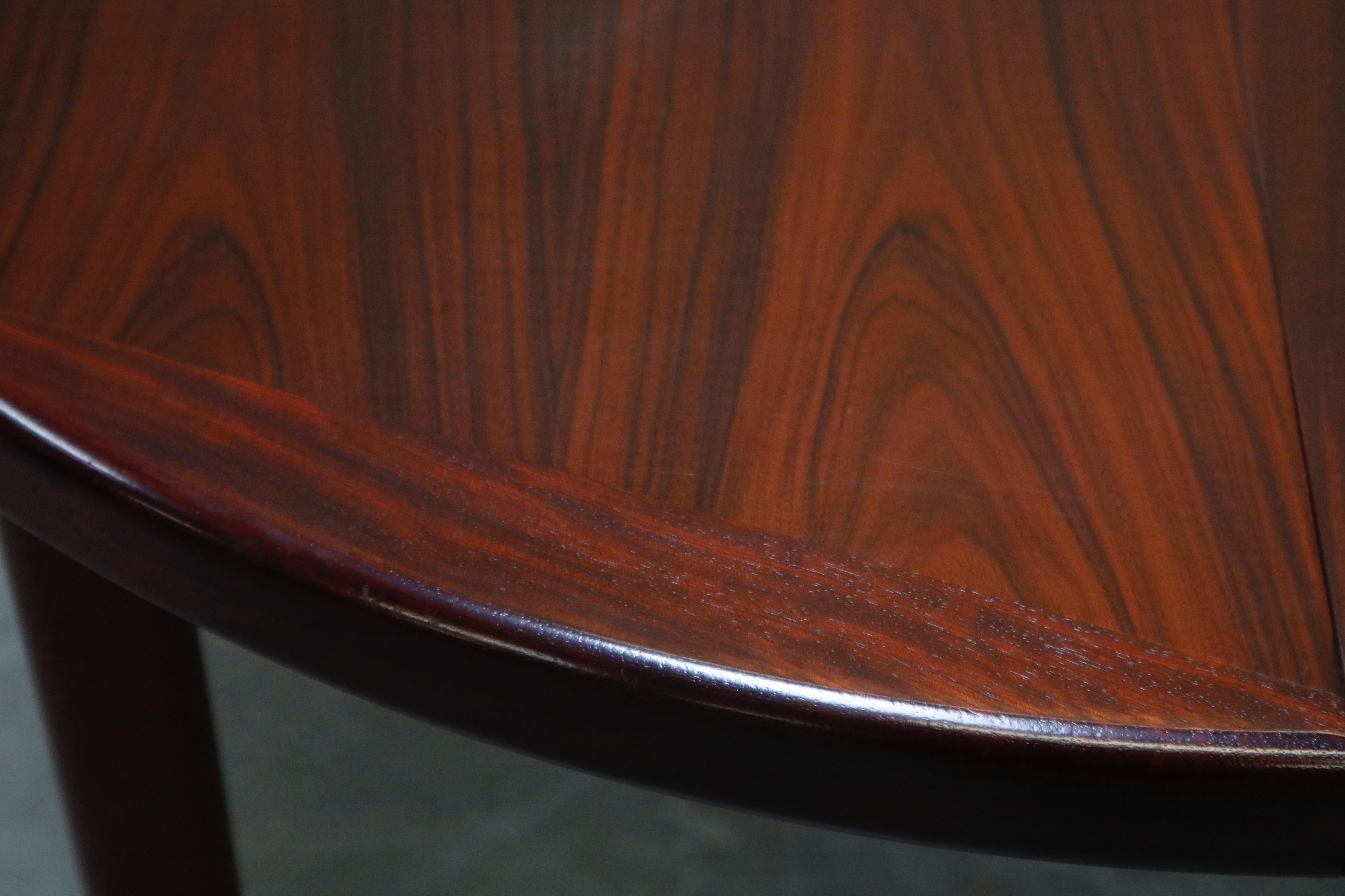Rosewood Erik Buch Dining Set with Six Chairs and Expandable Table, Signed 1966 In Good Condition In Los Angeles, CA