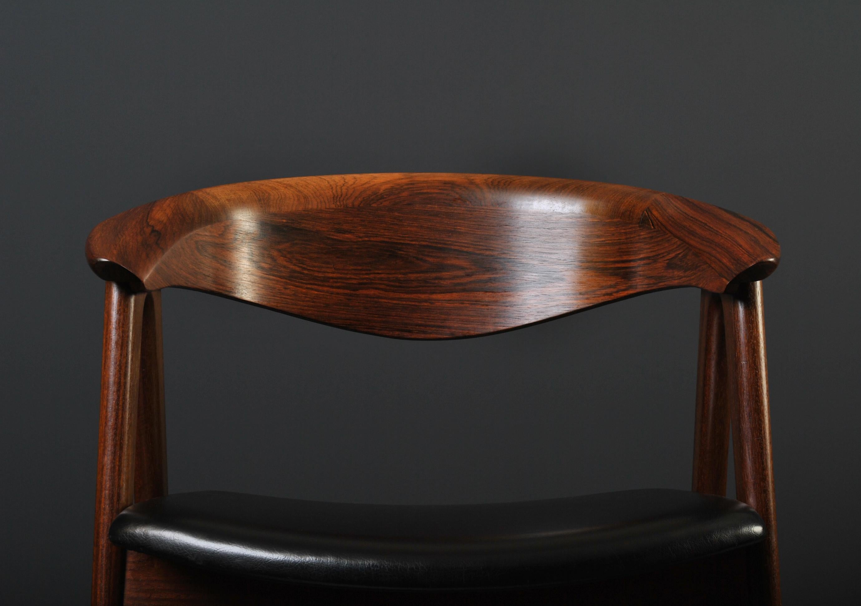 Scandinavian Modern Rosewood Erik Kirkegaard Desk Chair