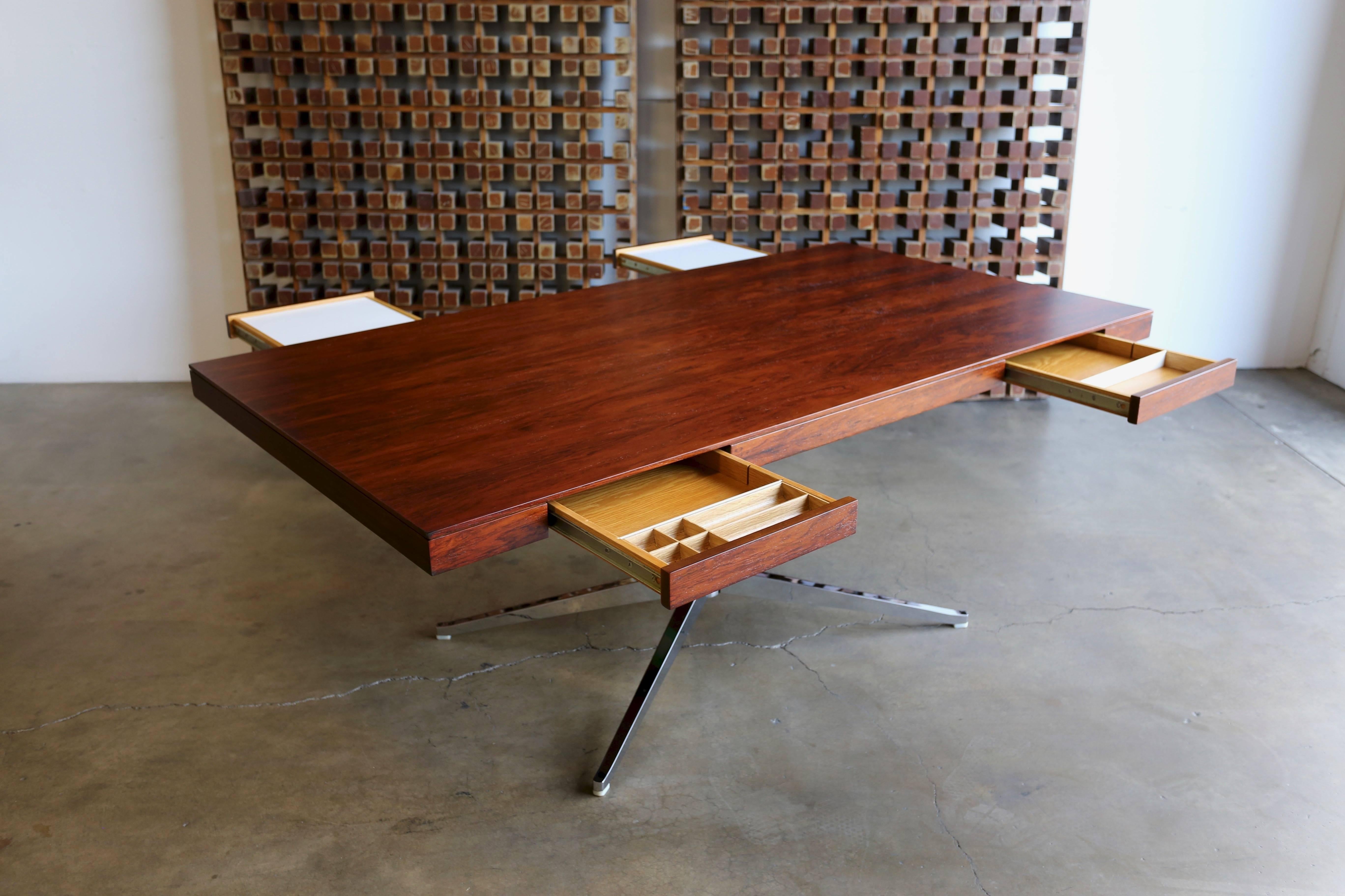 American Rosewood Executive Desk by Florence Knoll