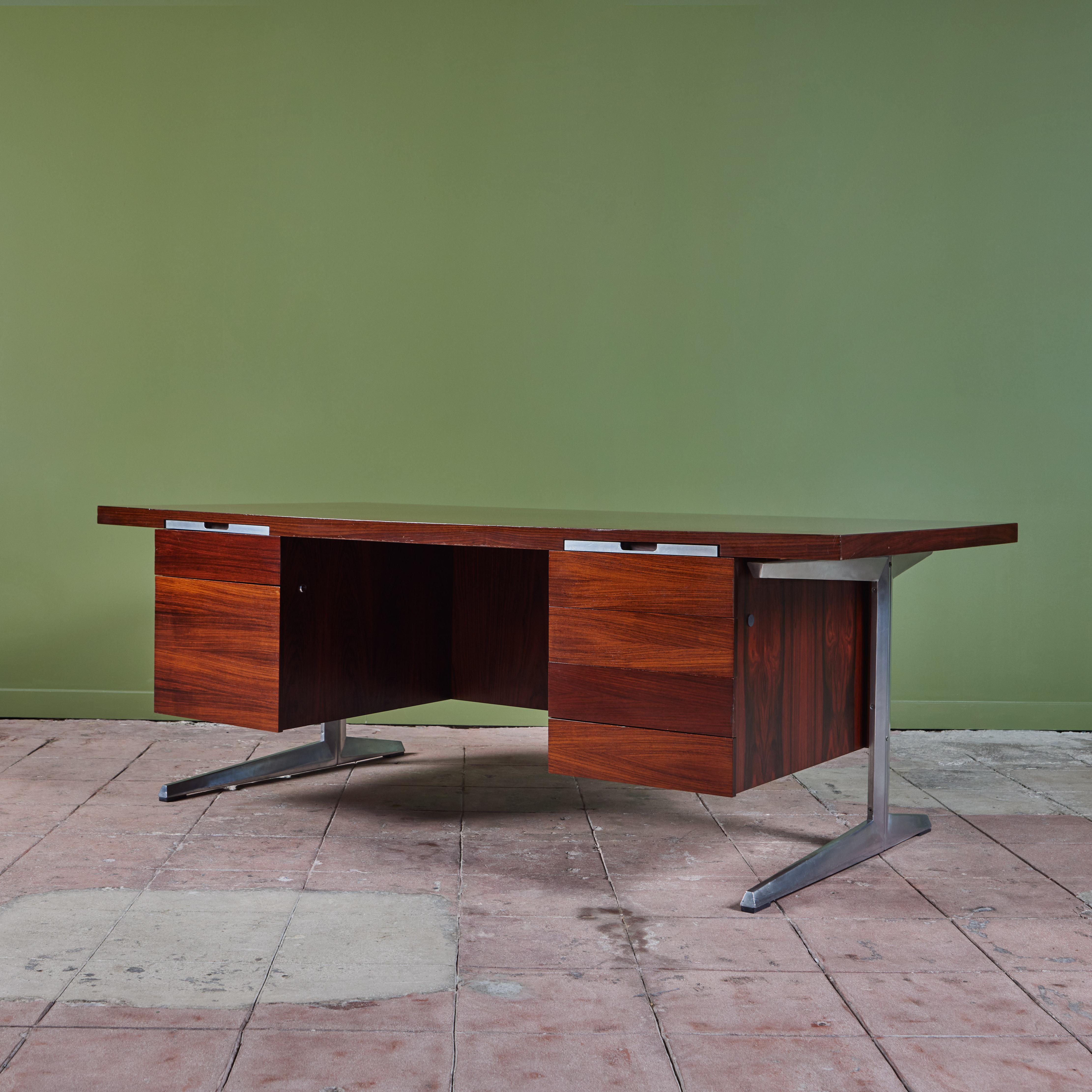 Mid-Century Modern Rosewood Executive Desk for Nipu For Sale