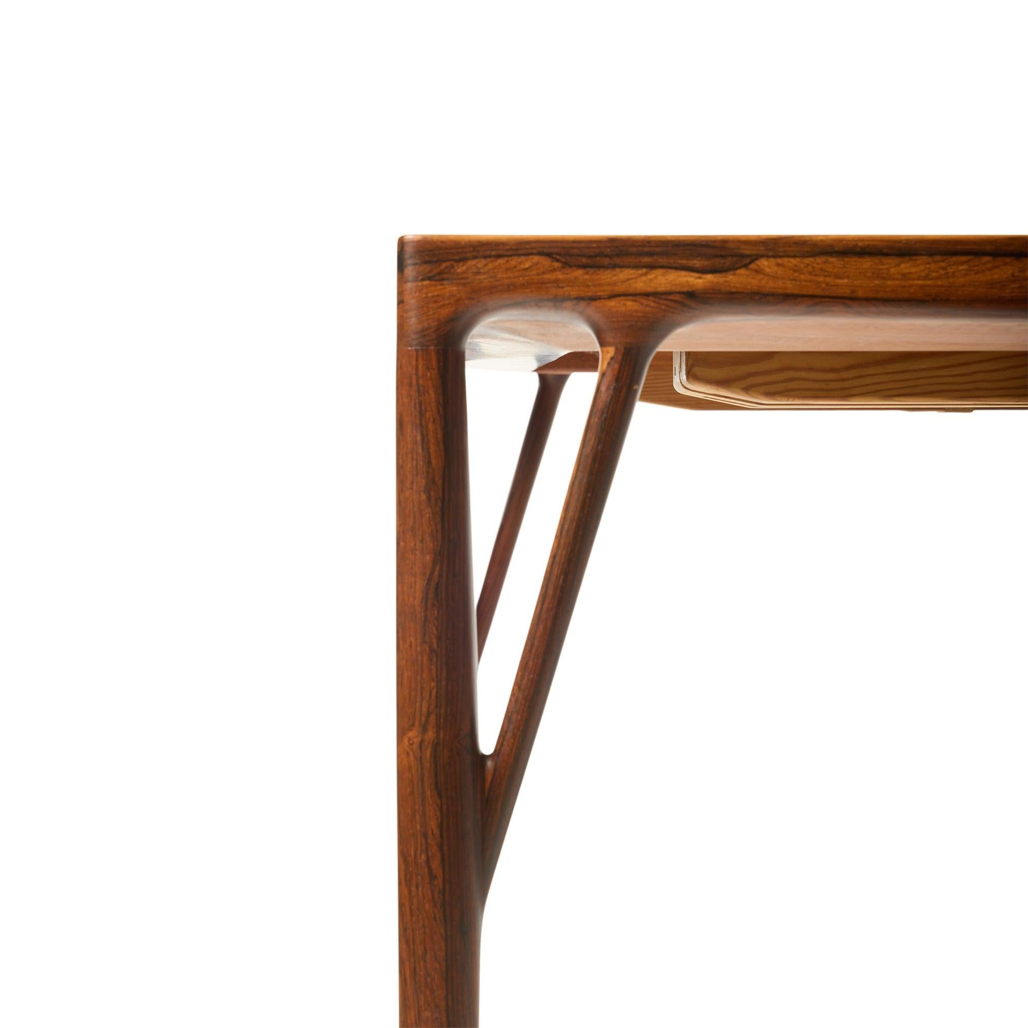 Mesa de comedor extensible de palisandro de Vestergaard Jensen para Peder Pedersen Danés en venta