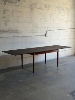 Rosewood Extension Large Wooden Dining Table Denmark Mid-Century Modern 1960s