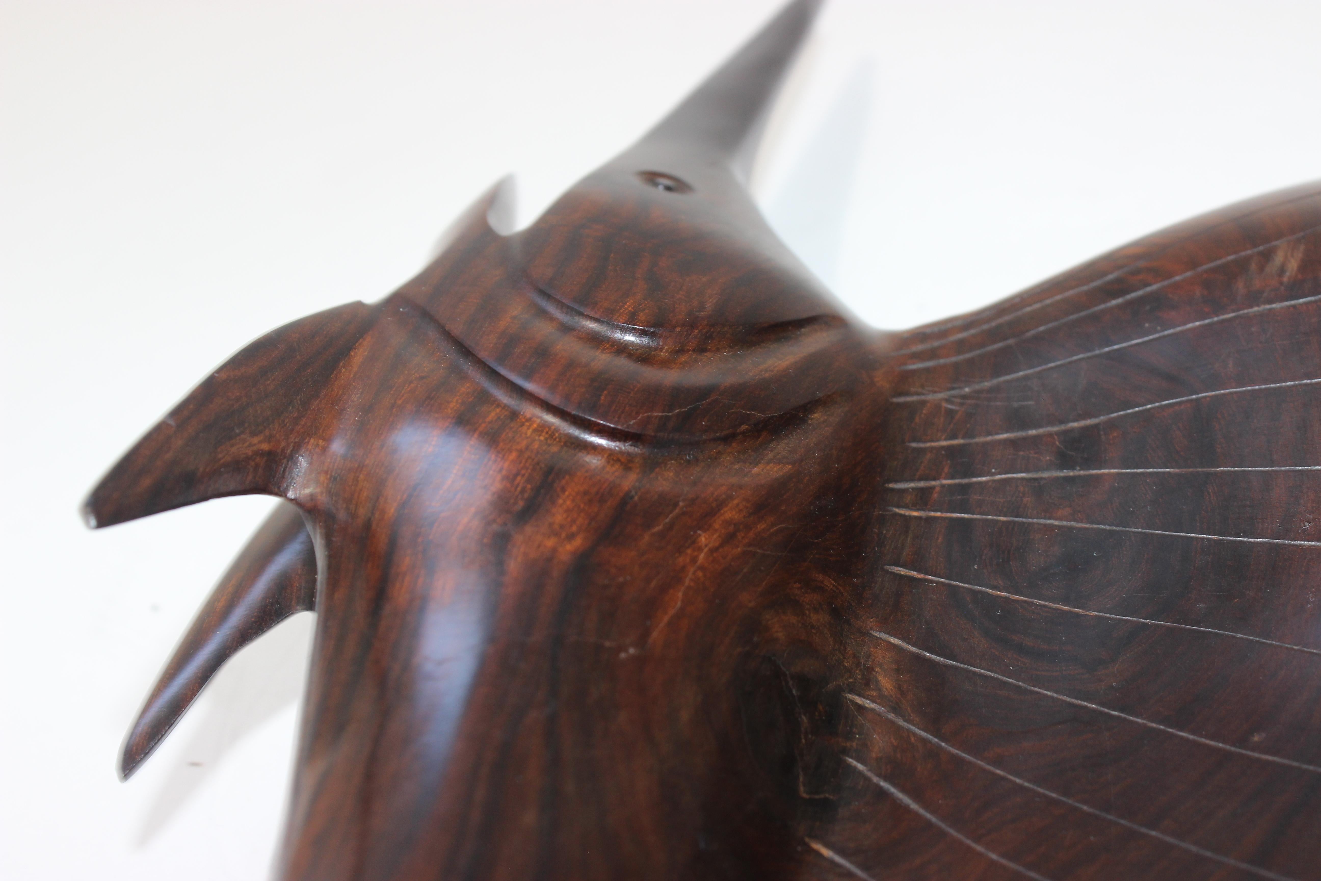 Rosewood Figure of a Sailfish For Sale 6