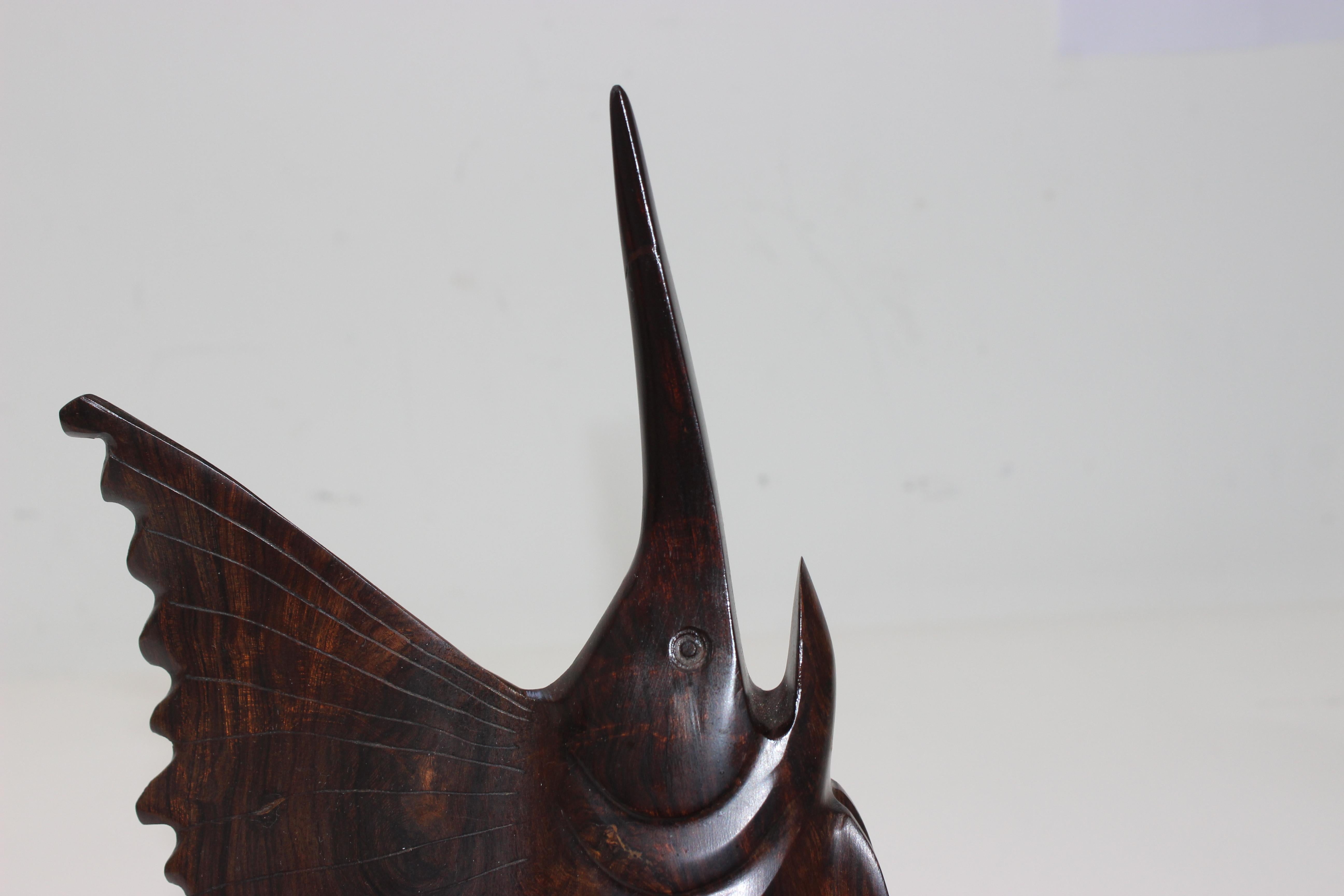 Rosewood Figure of a Sailfish For Sale 3