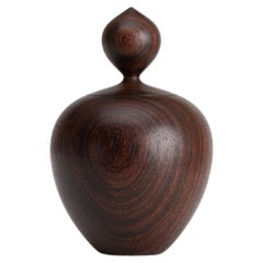 Vintage Rosewood Finial Lid Box by Master Craftsman Ray Key c1990s trinket vase