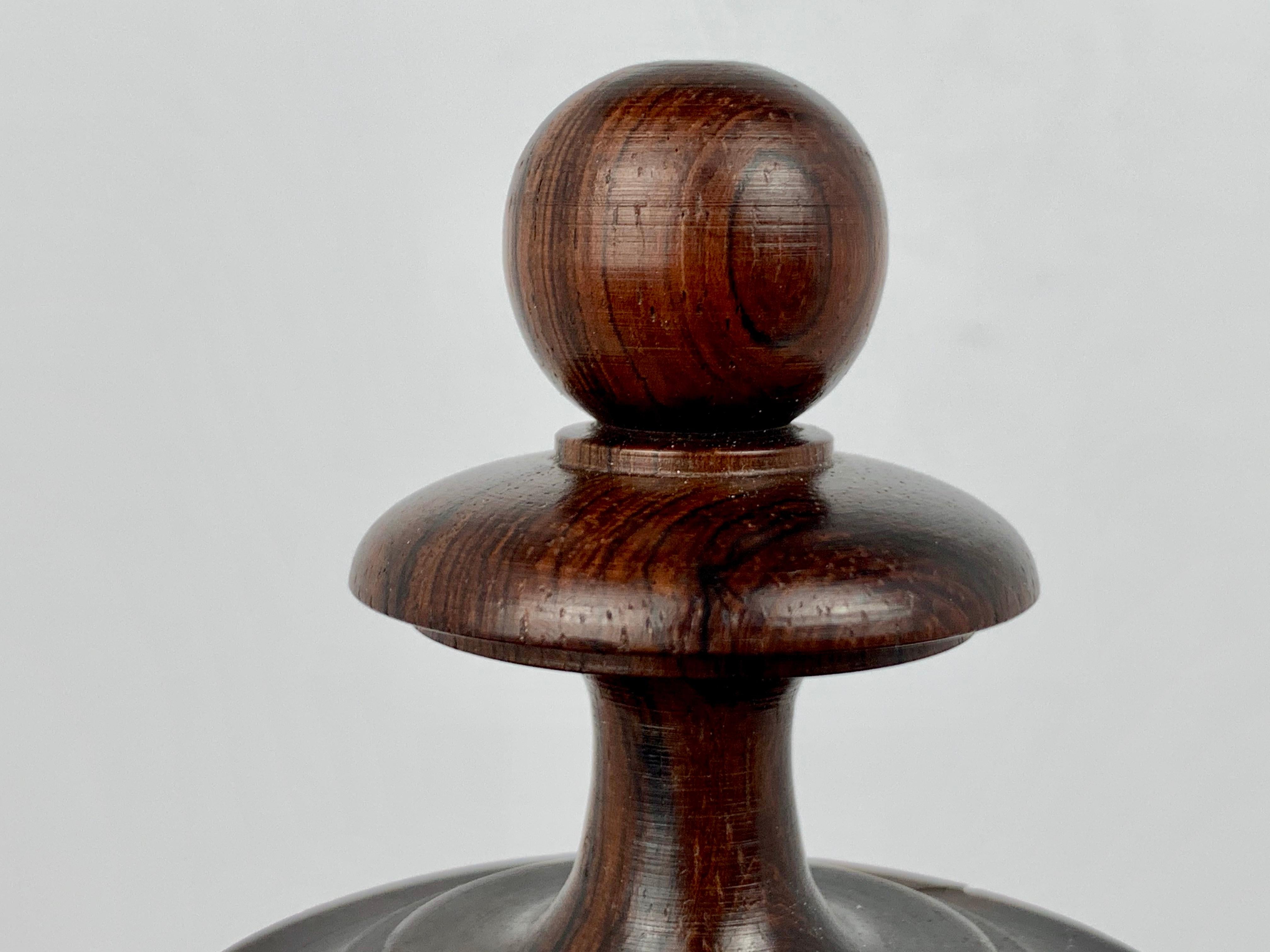 Empire Revival Rosewood Finial Mounted on a Custom Lucite Pedestal-American, 19 th c.