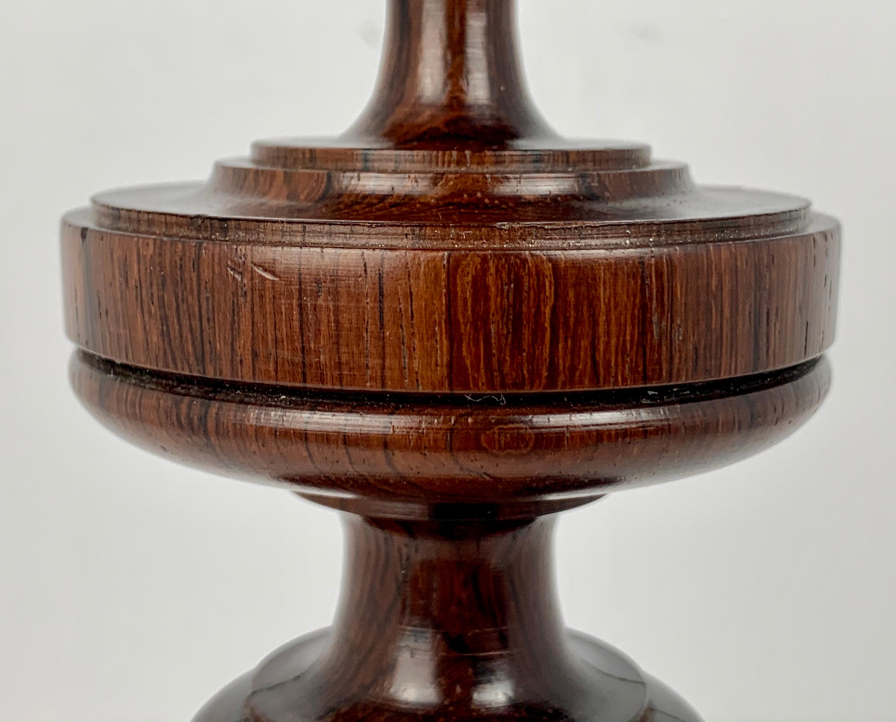 English Rosewood Finial Mounted on a Custom Lucite Pedestal-American, 19 th c.