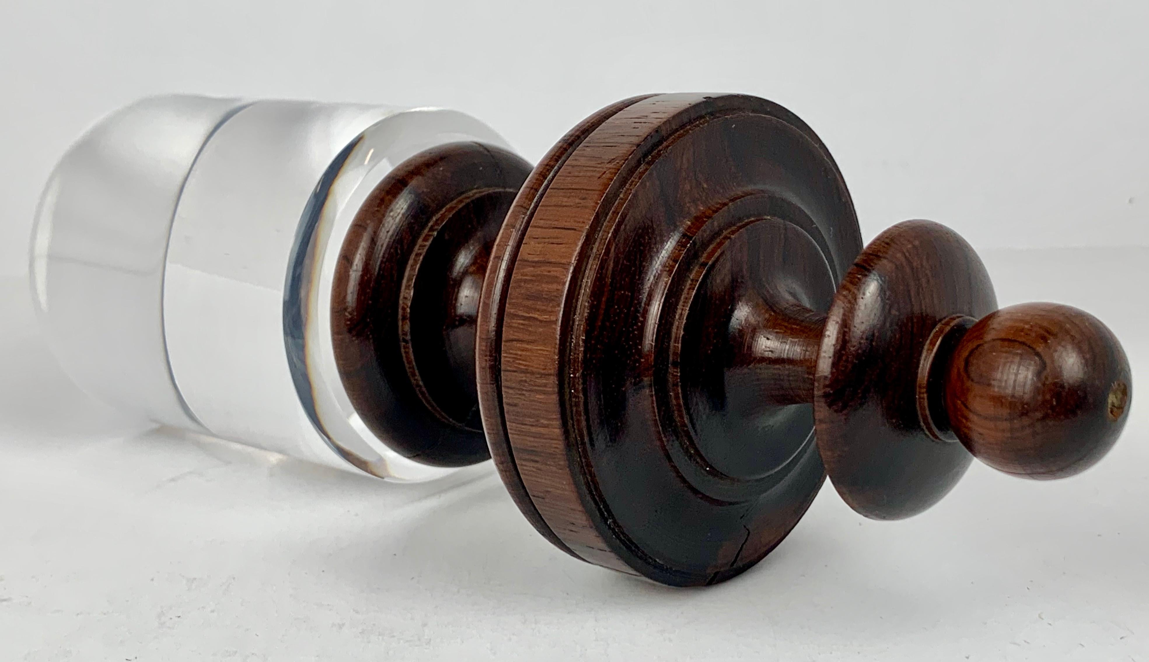 Turned Rosewood Finial Mounted on a Custom Lucite Pedestal-American, 19 th c.