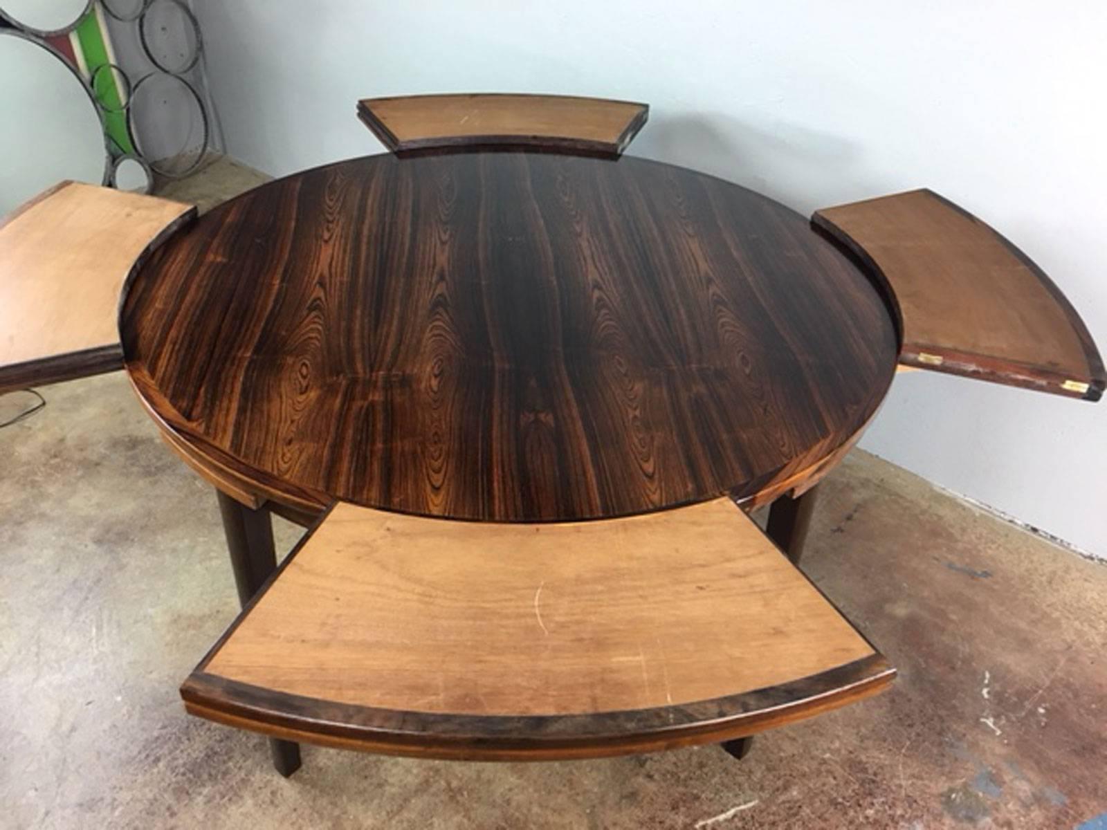 Mid-Century Modern Rosewood Flip Flap Dining Table by Dyrlund For Sale