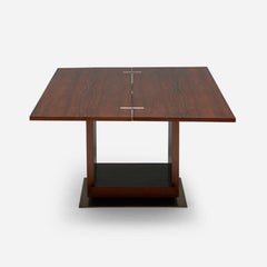 Rosewood Flip Top Console Table in the Manner of Maison Dominique