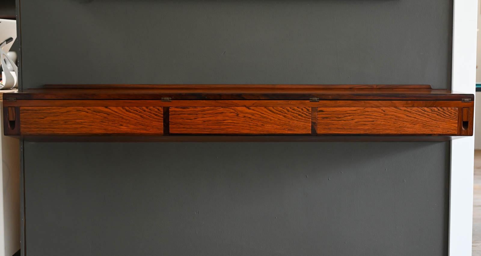 Scandinavian Modern Rosewood Floating Desk by Arne Hovmand-Olsen, ca. 1960