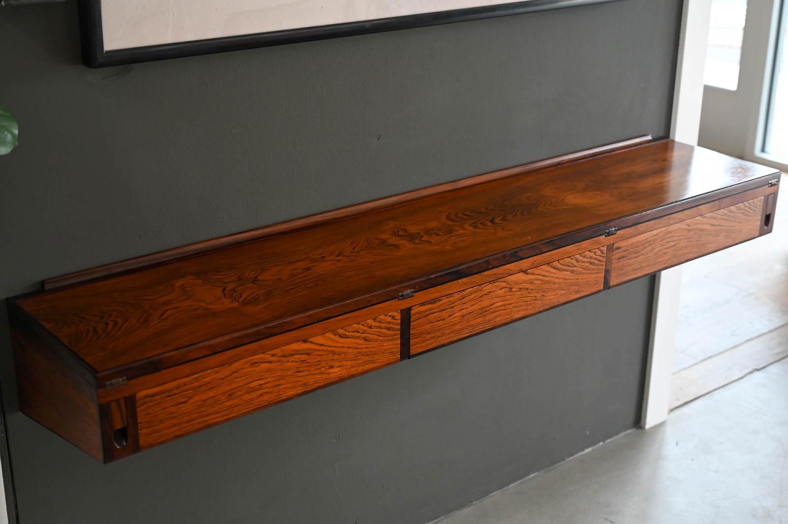 Danish Rosewood Floating Desk by Arne Hovmand-Olsen, ca. 1960