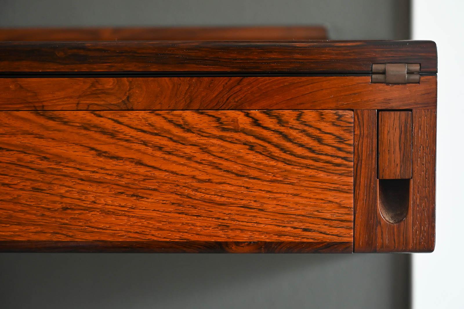 Rosewood Floating Desk by Arne Hovmand-Olsen, ca. 1960 In Good Condition In Costa Mesa, CA