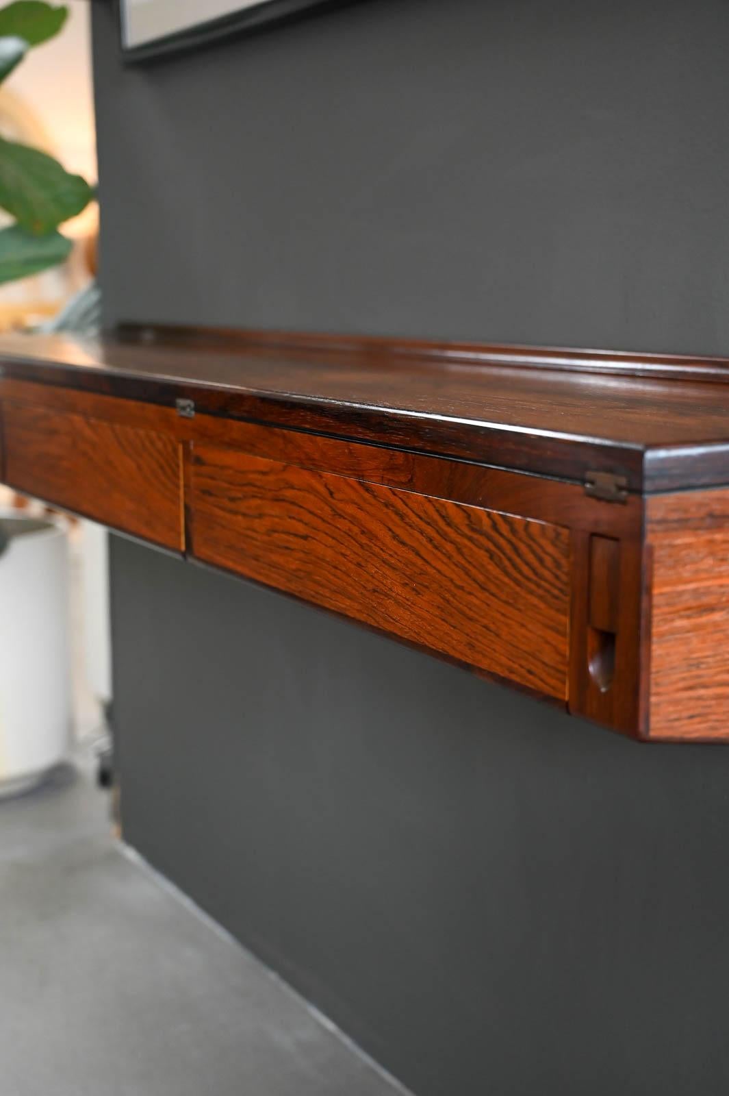 Rosewood Floating Desk by Arne Hovmand-Olsen, ca. 1960 2