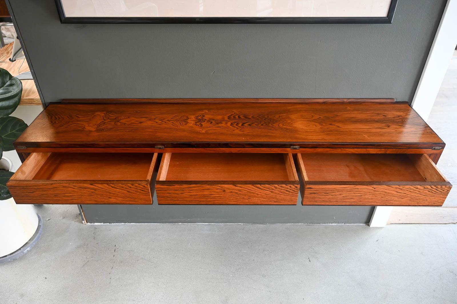 Rosewood Floating Desk by Arne Hovmand-Olsen, ca. 1960 3