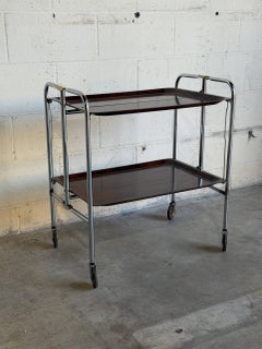 Rosewood Folding Bar Cart German Mid-Century Modern