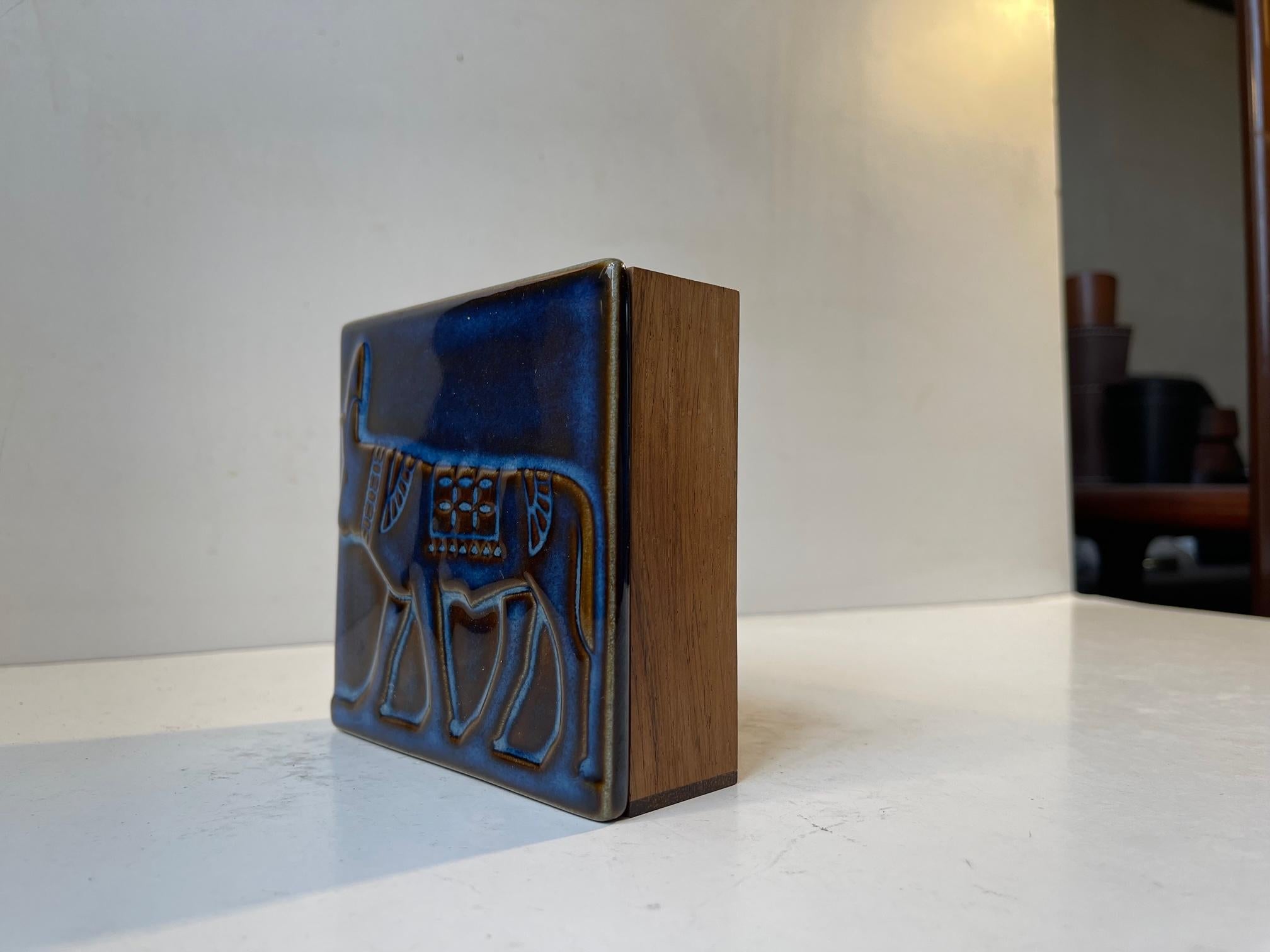 Mid-20th Century Rosewood, Formica and Ceramic Cigarette Box by Einar Johansen for Torben Ørskov 
