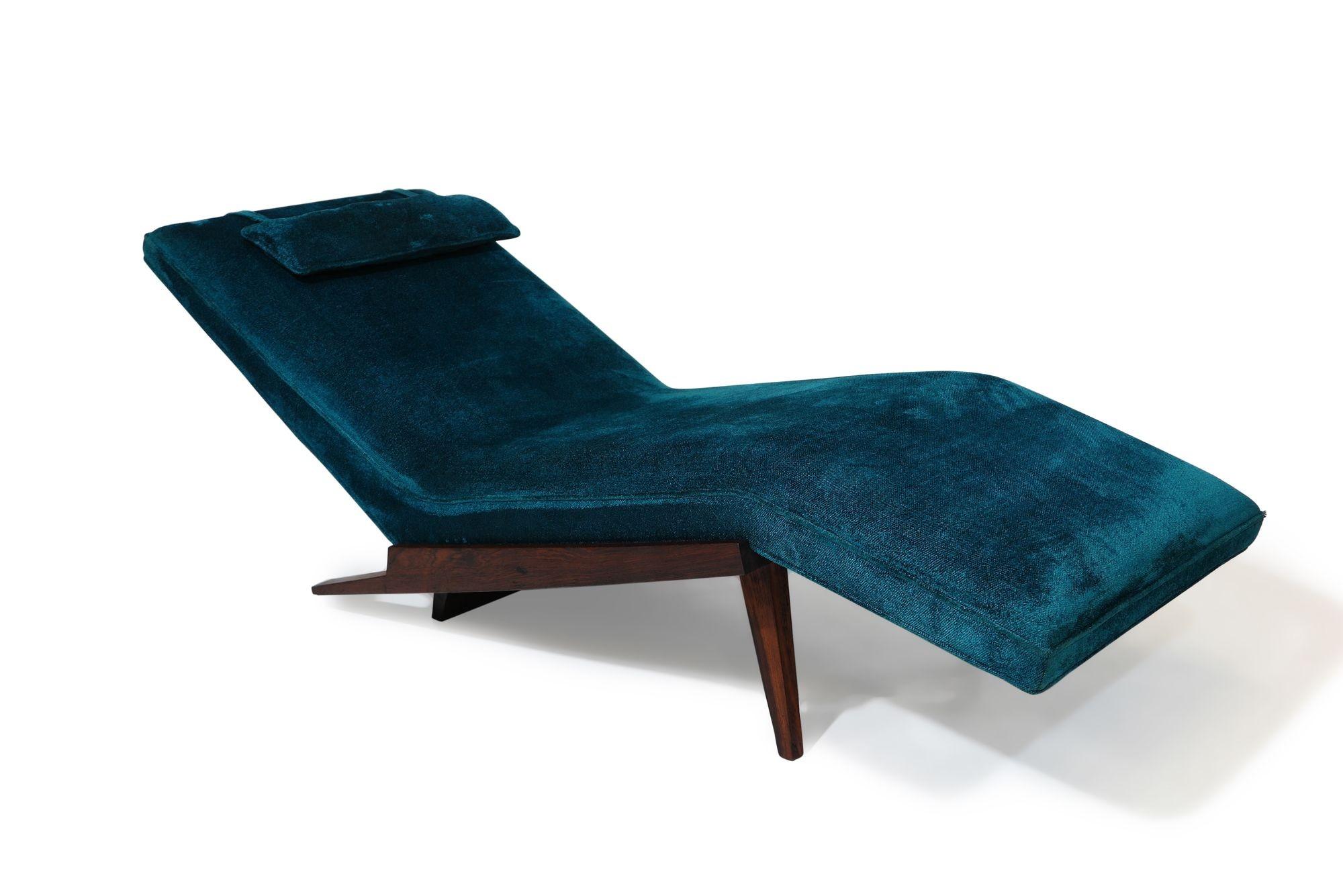 Mid-Century Modern Rosewood Framed Brazilian Modern Angled Chaise Lounge For Sale